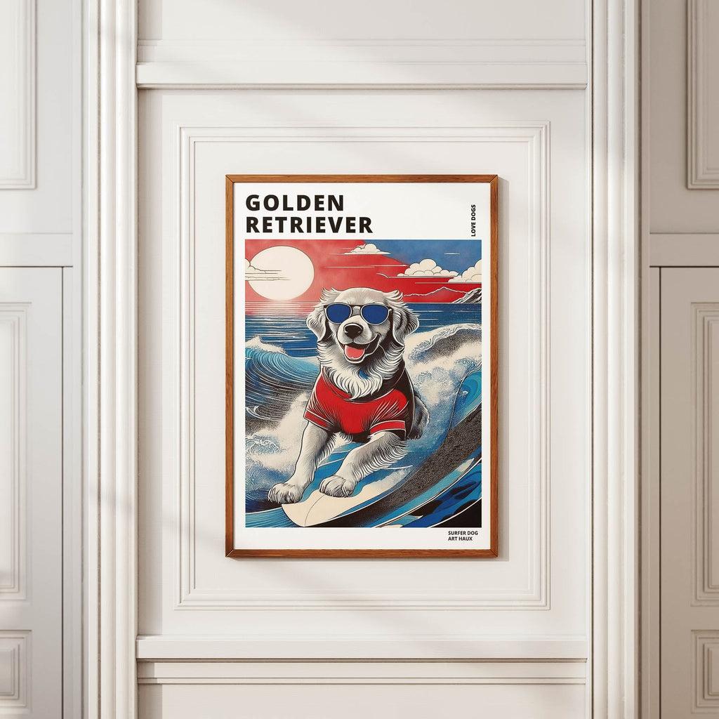 Golden Retreiver Hokosai Surfer Dogs 1 image 3