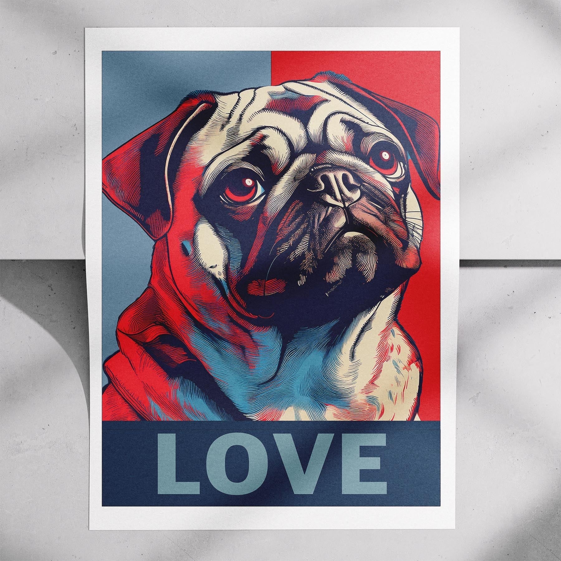 Pug LOVE Series Inspired by the Obama Poster image 7