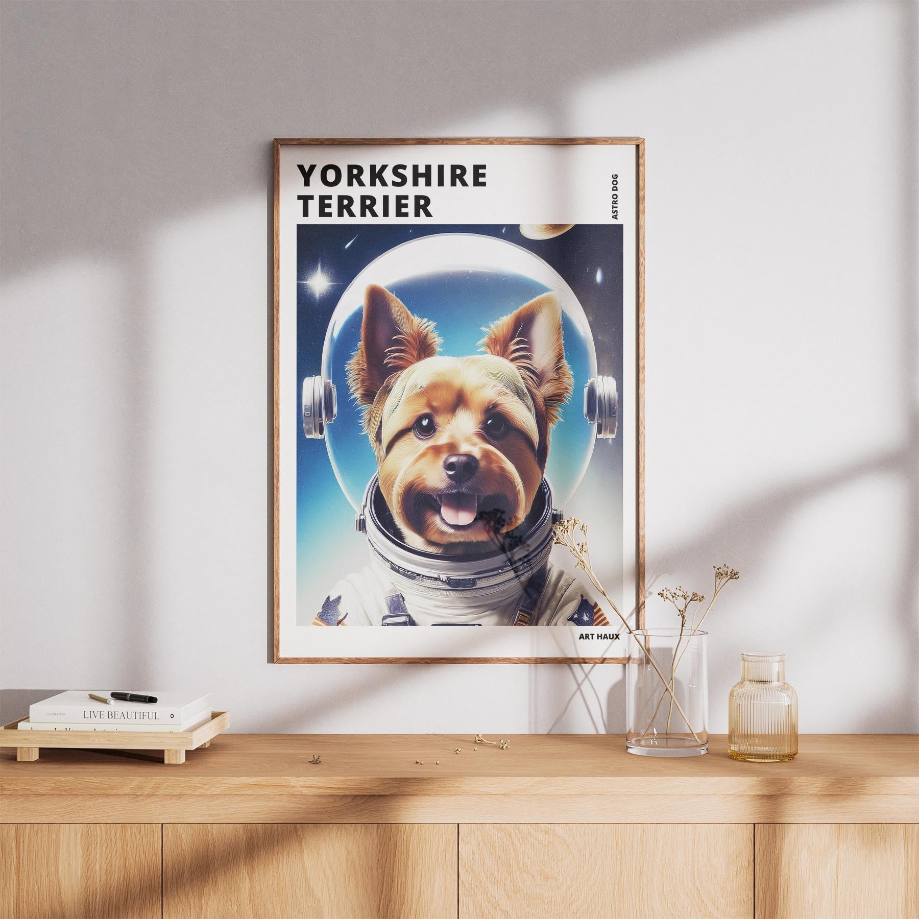 Yorkshire Terrier Astronaut Dog Series with Text Astro Dog image 8