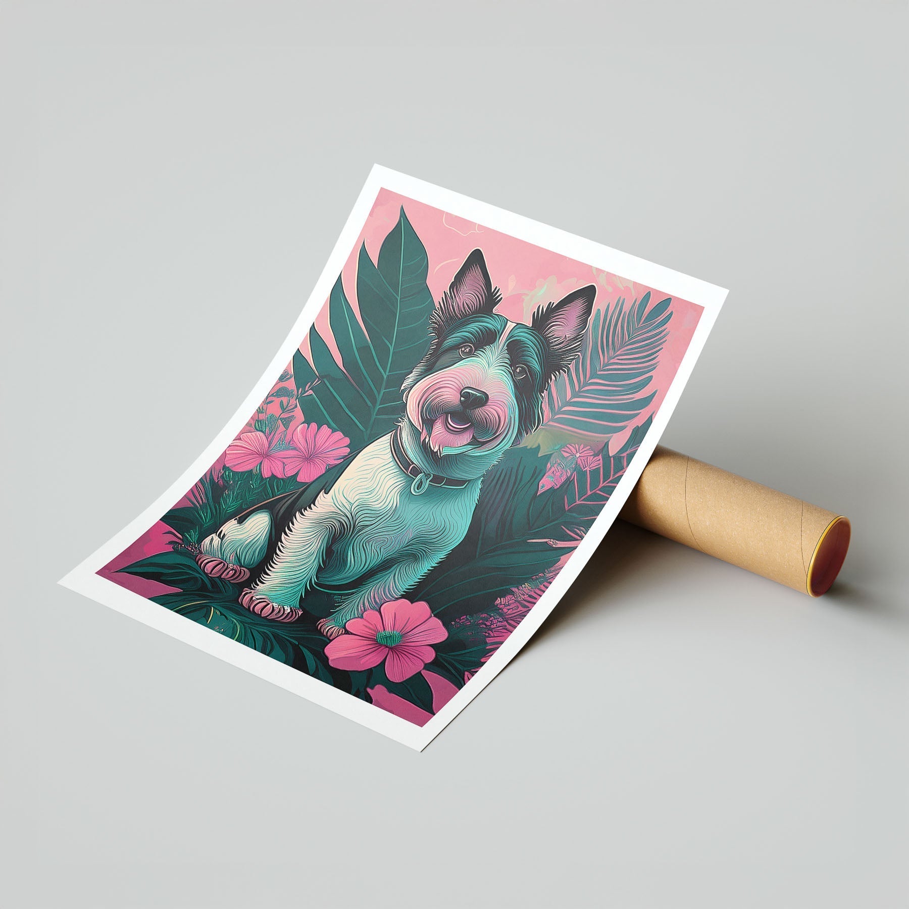 Fox Terrier Wire Flowery Dog image 7