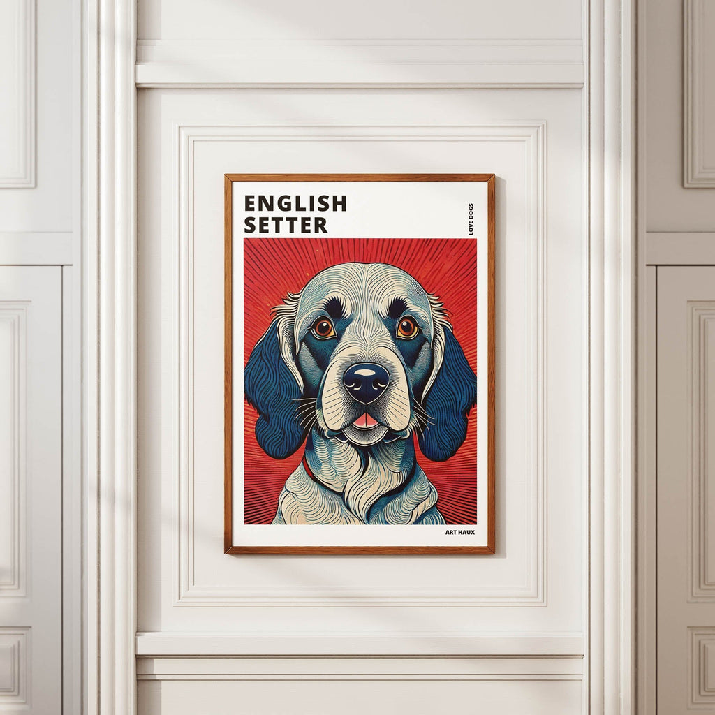 English Setter Hokusai Japanese Inspired Dog Series with Text image 3