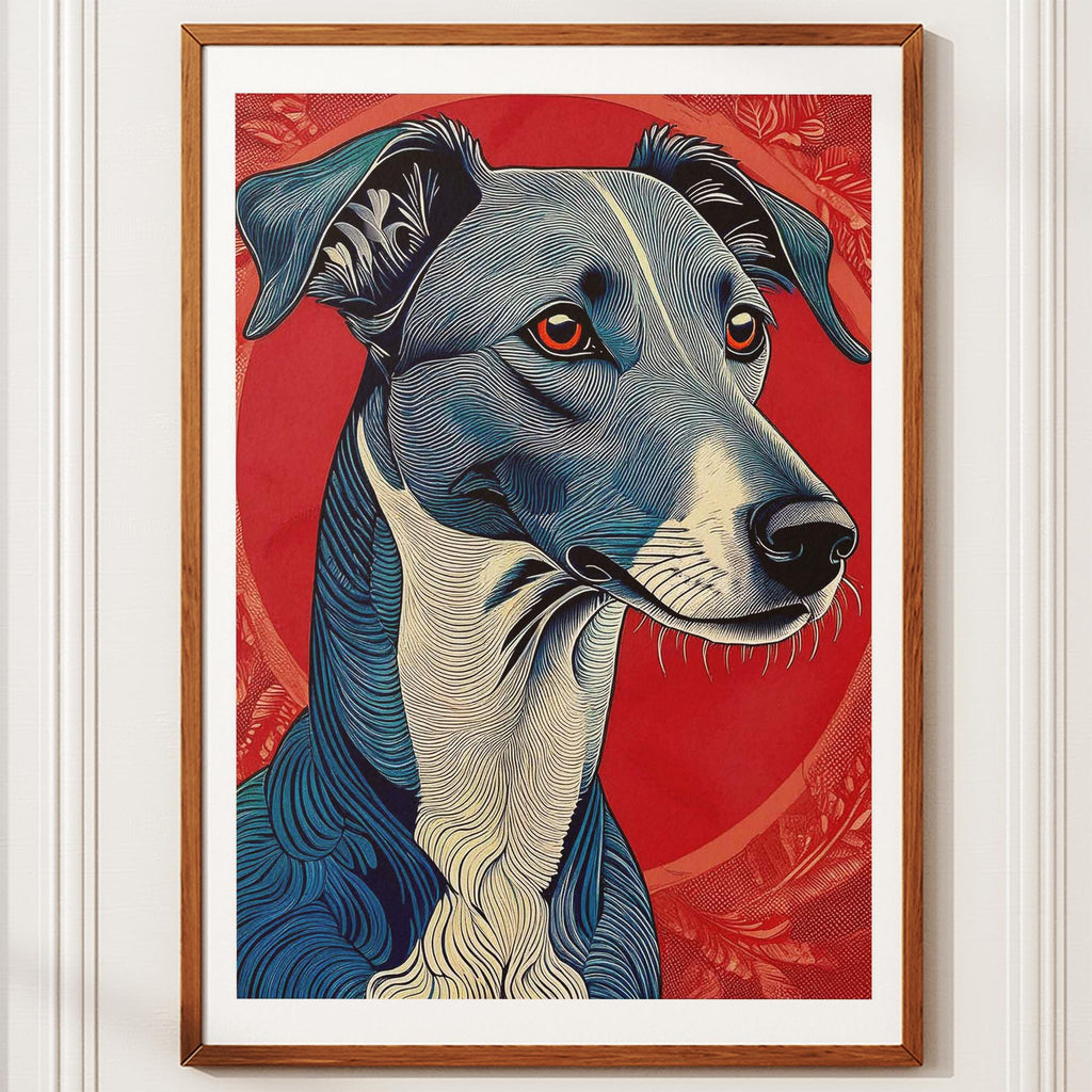 Greyhound Hokusai Japanese Inspired Dog Series 1 image 10