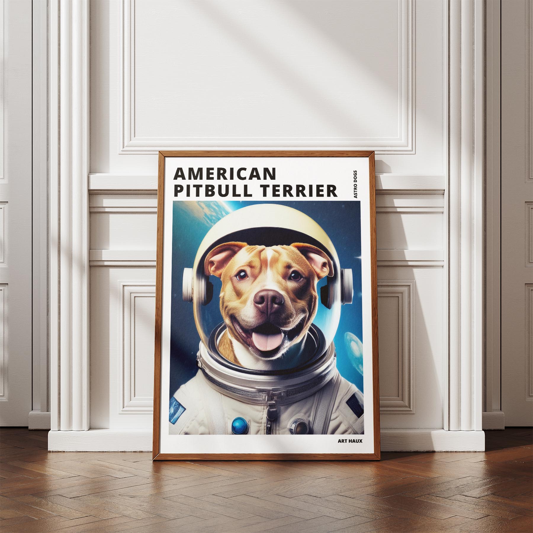 American Pitbull Terrier Astronaut Dog Series with Text Astro Dog image 4