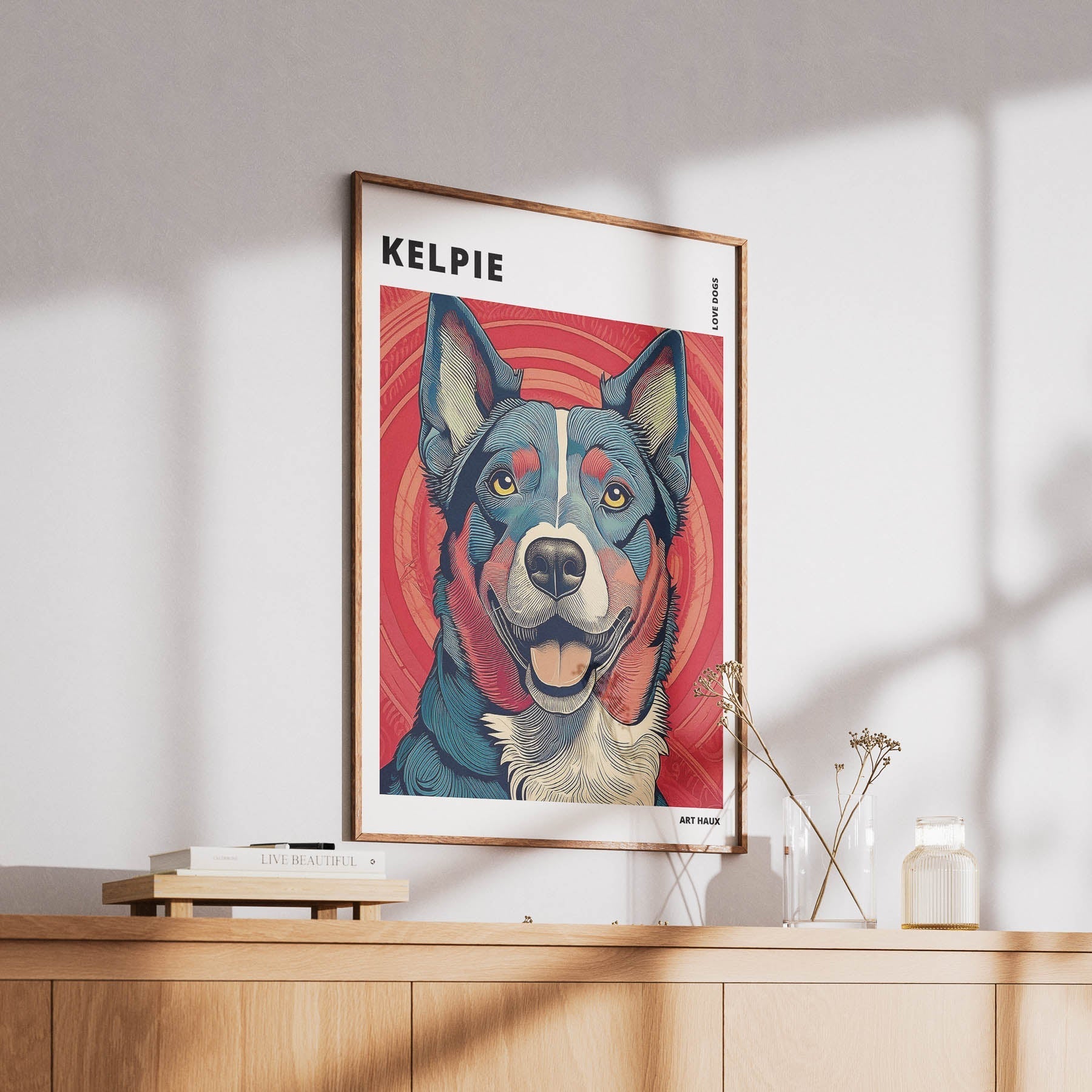 Kelpie Hokusai Japanese Inspired Dog Series with Text image 5