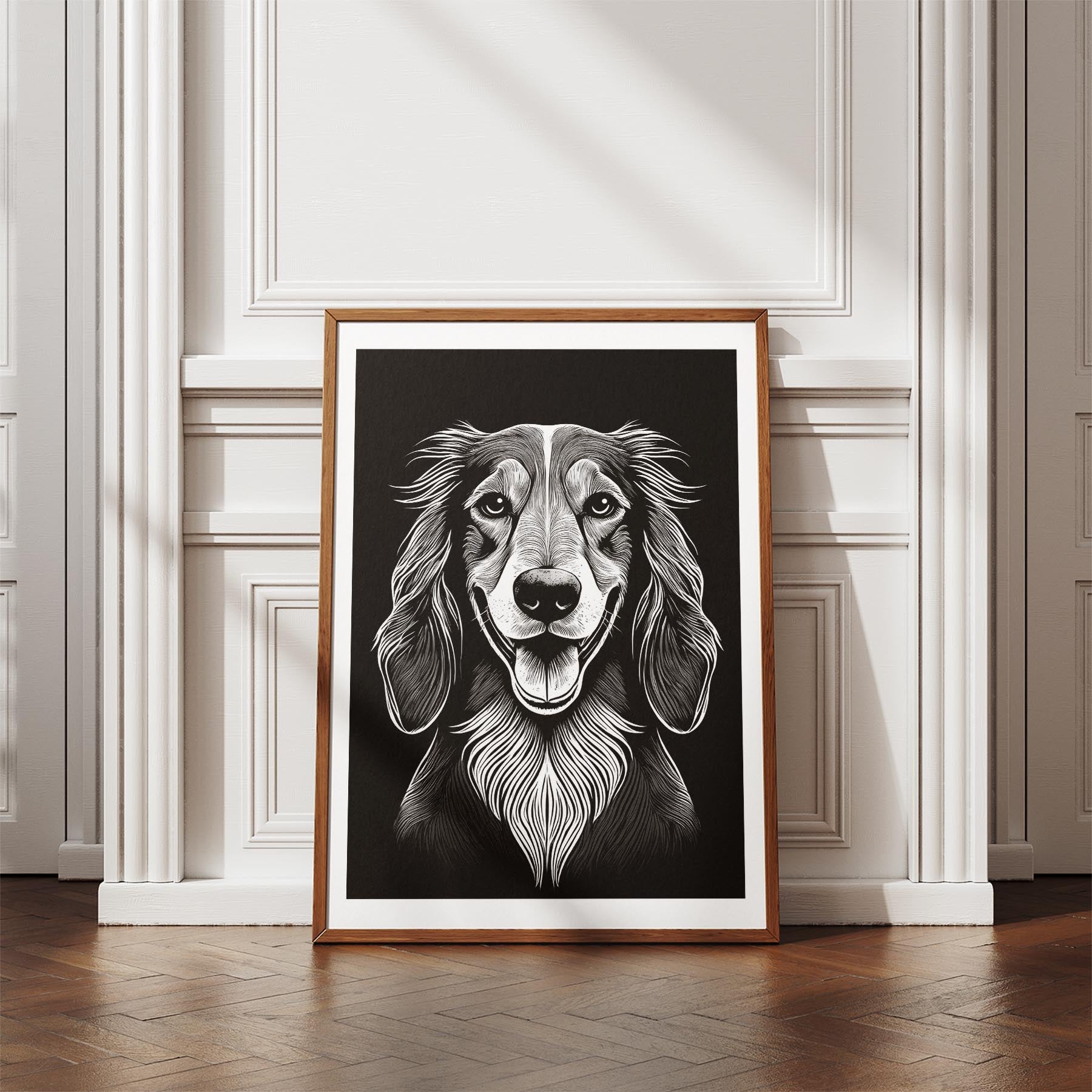 Afghan Line Dog Series in Black and White image 4