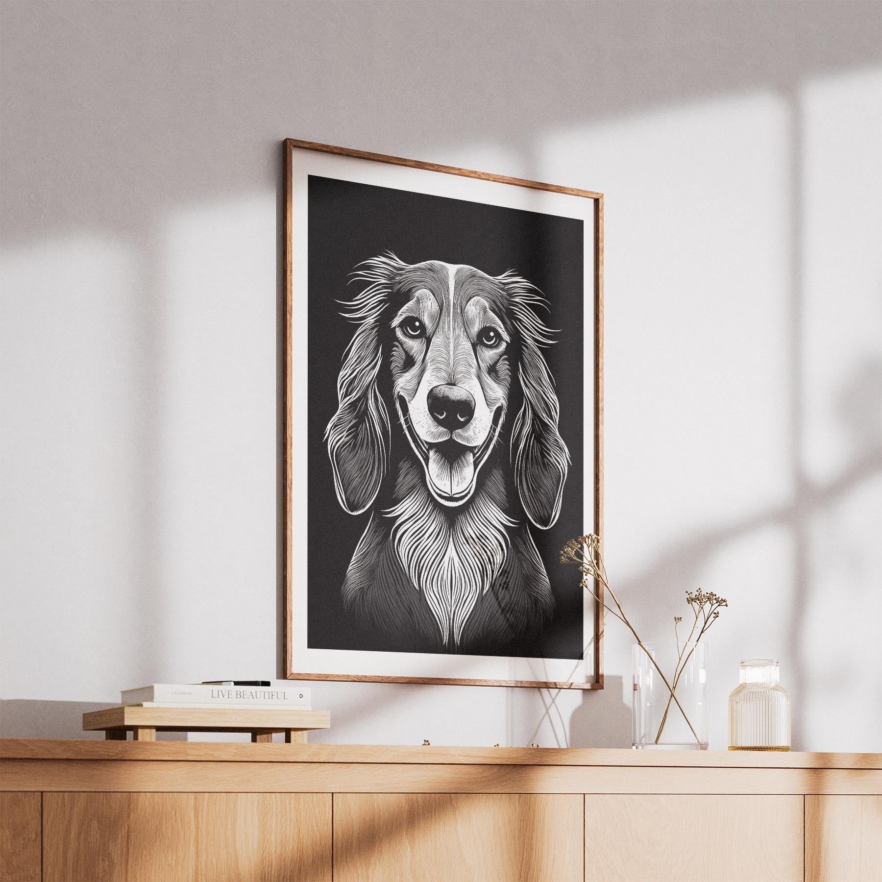 Afghan Line Dog Series in Black and White image 5