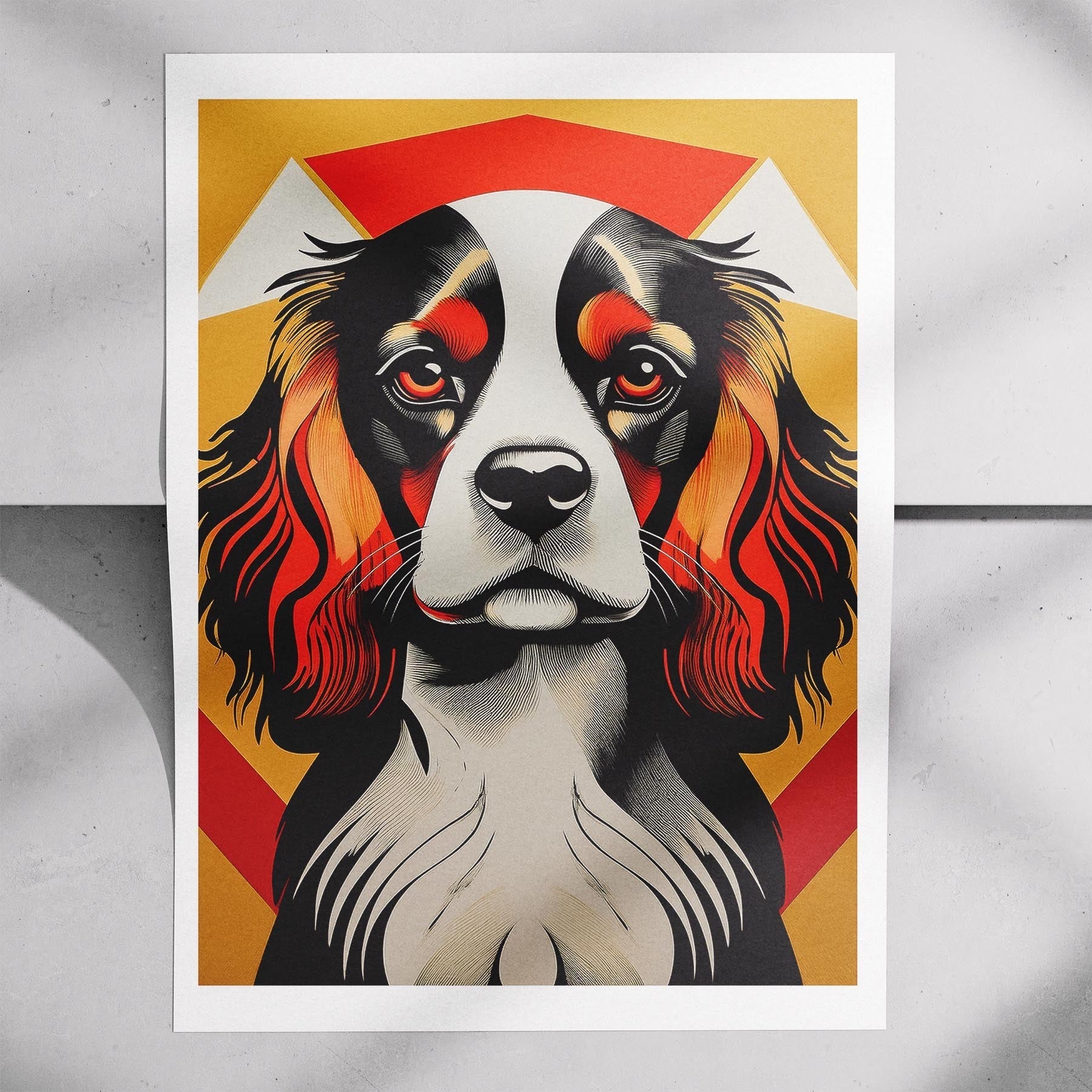 Cavalier Spaniel Geometric Orange Series image 7