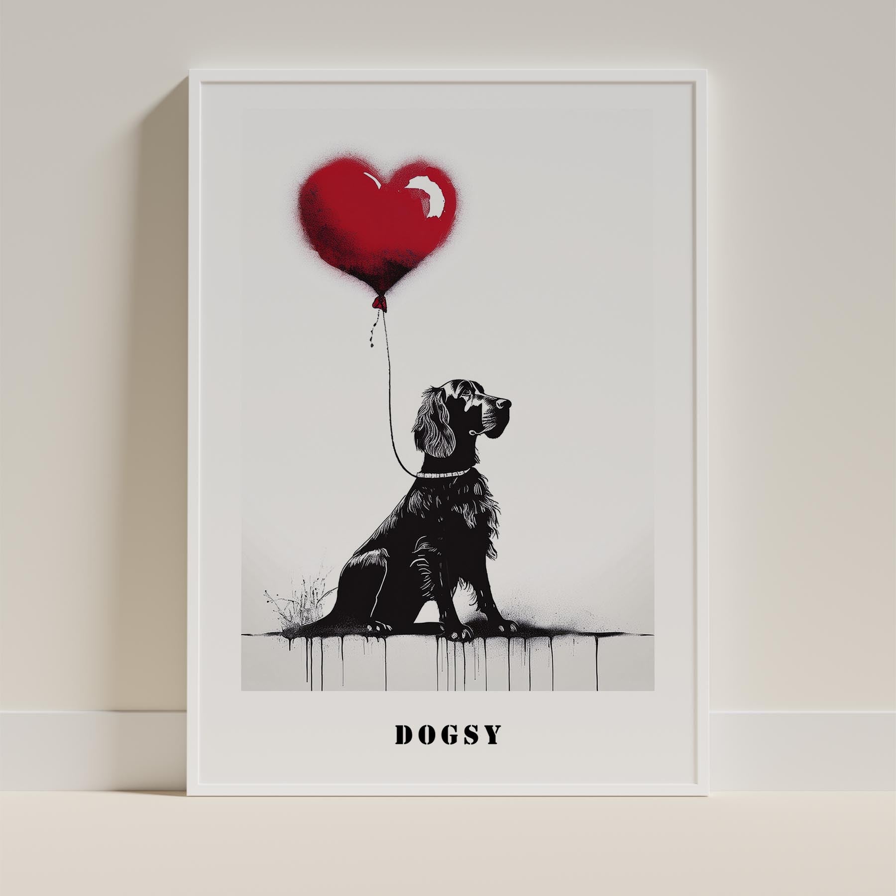Gordon Setter DOGSY Series inspired by the Art of Banksy with text Dogsy image 9