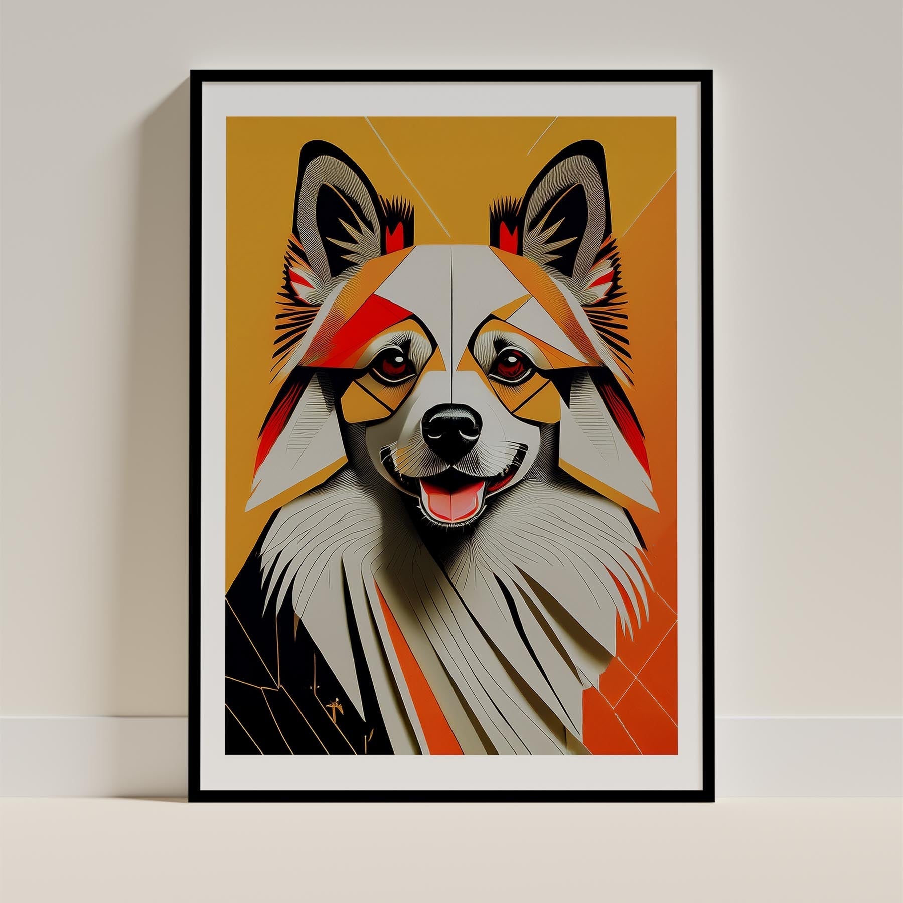 German Spitz Geometric Orange Series image 0