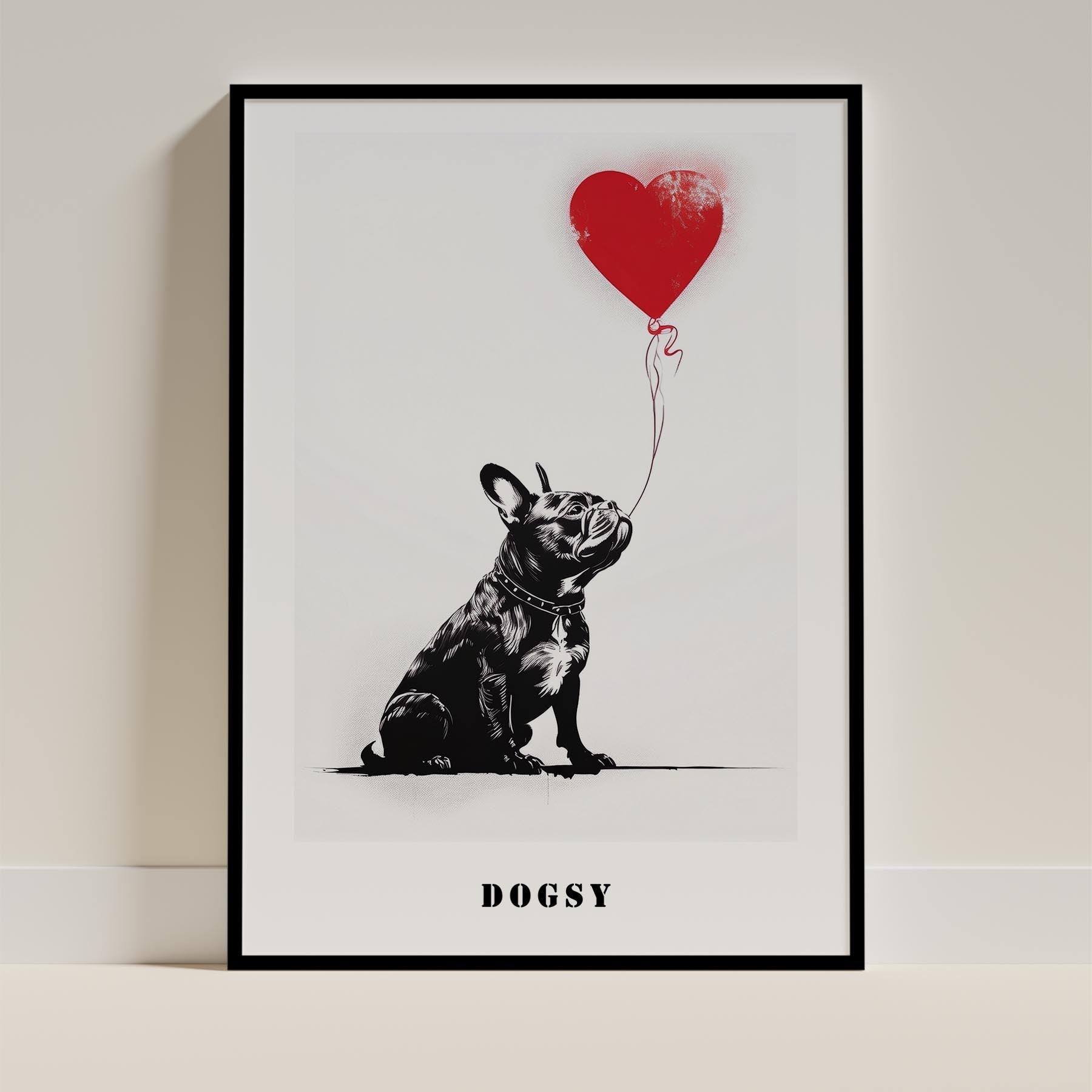 French Bulldog DOGSY Series inspired by the Art of Banksy with text Dogsy image 0
