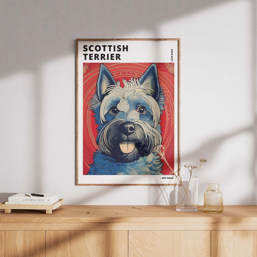 Scottish Terrier Hokusai Japanese Inspired Dog Series with Text image 7