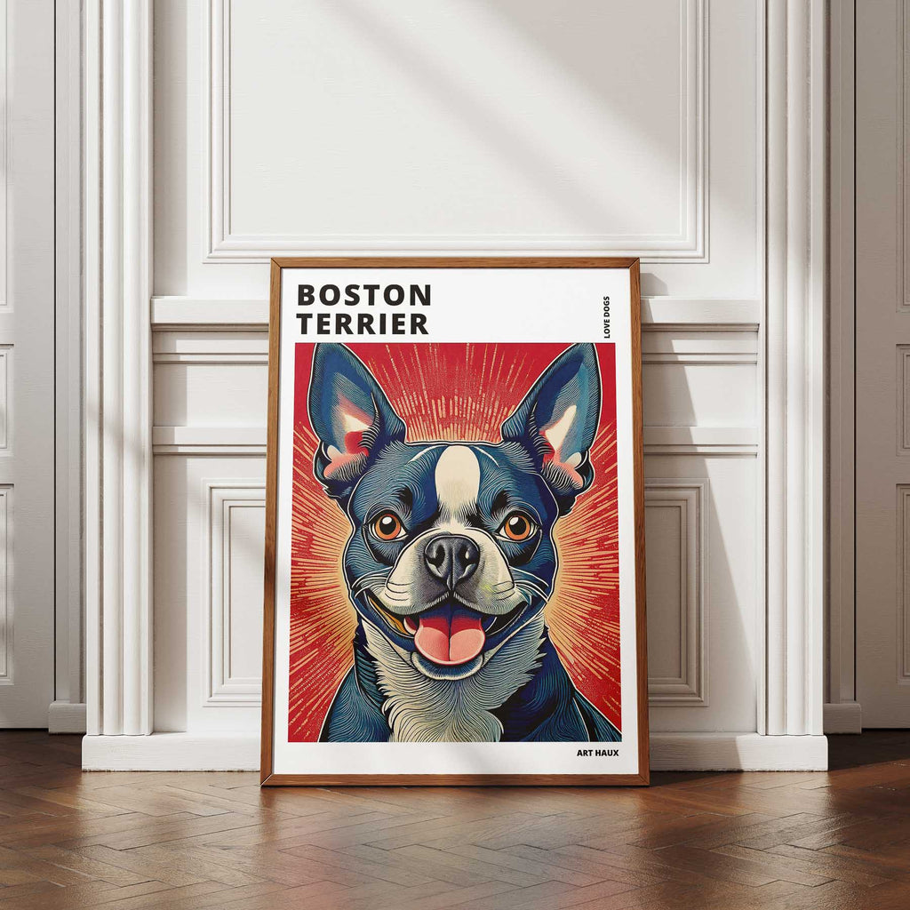Boston Terrier Hokusai Japanese Inspired Dog Series with Text image 4