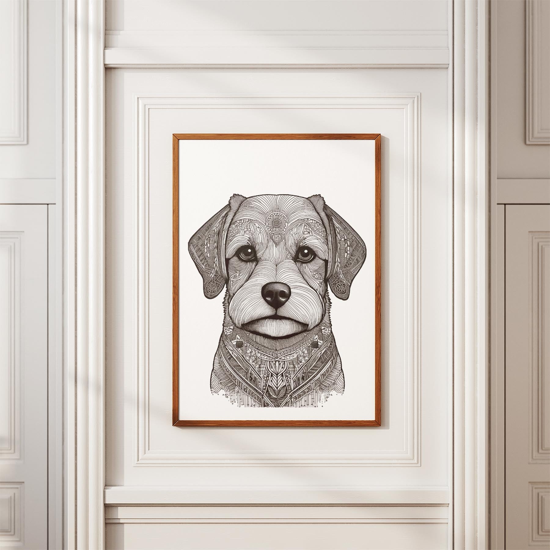 Maltese Mandala Black and White Dog Series image 3