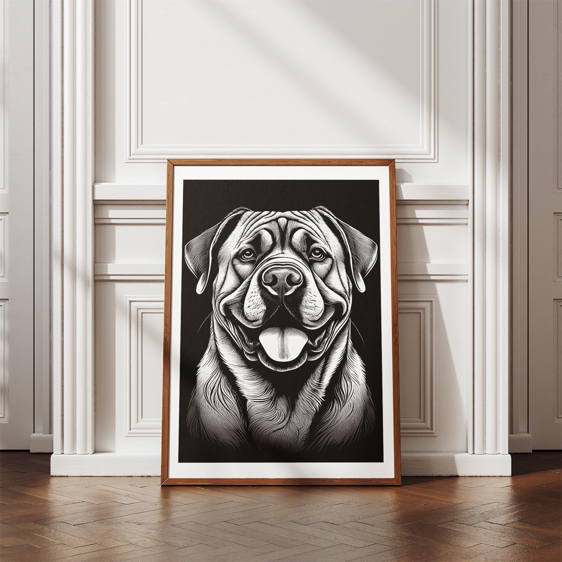 Bullmastiff Line Dog Series in Black and White image 4
