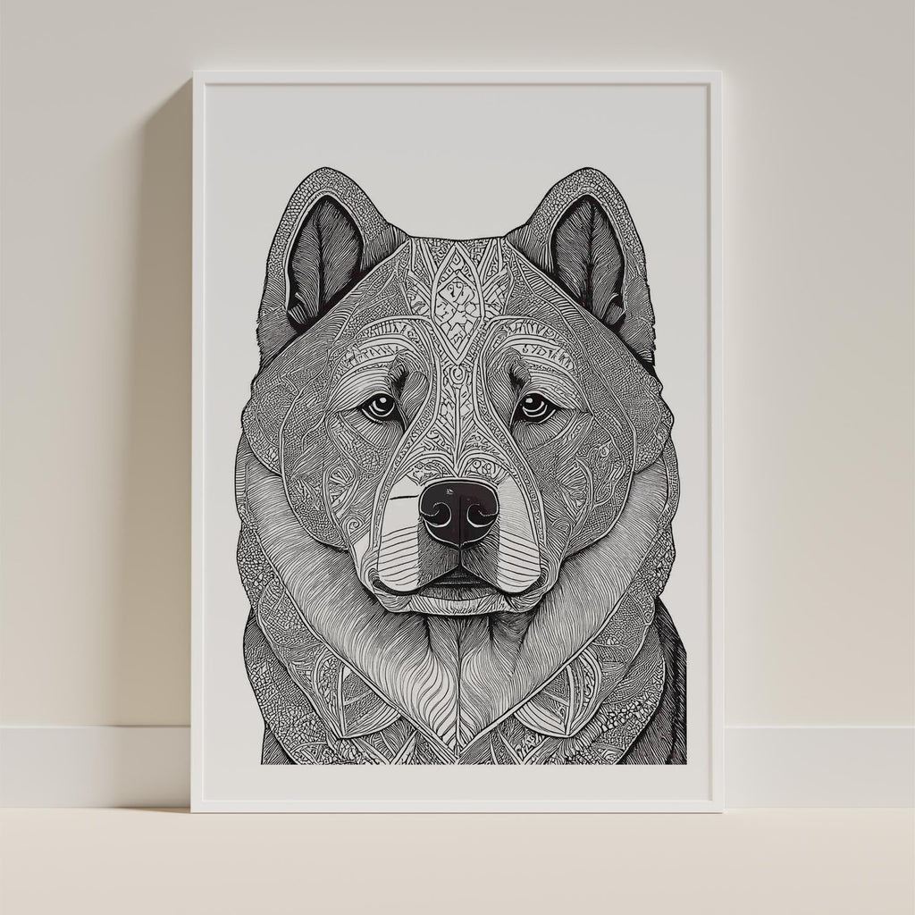 Chow Chow Mandala Black and White Dog Series image 9