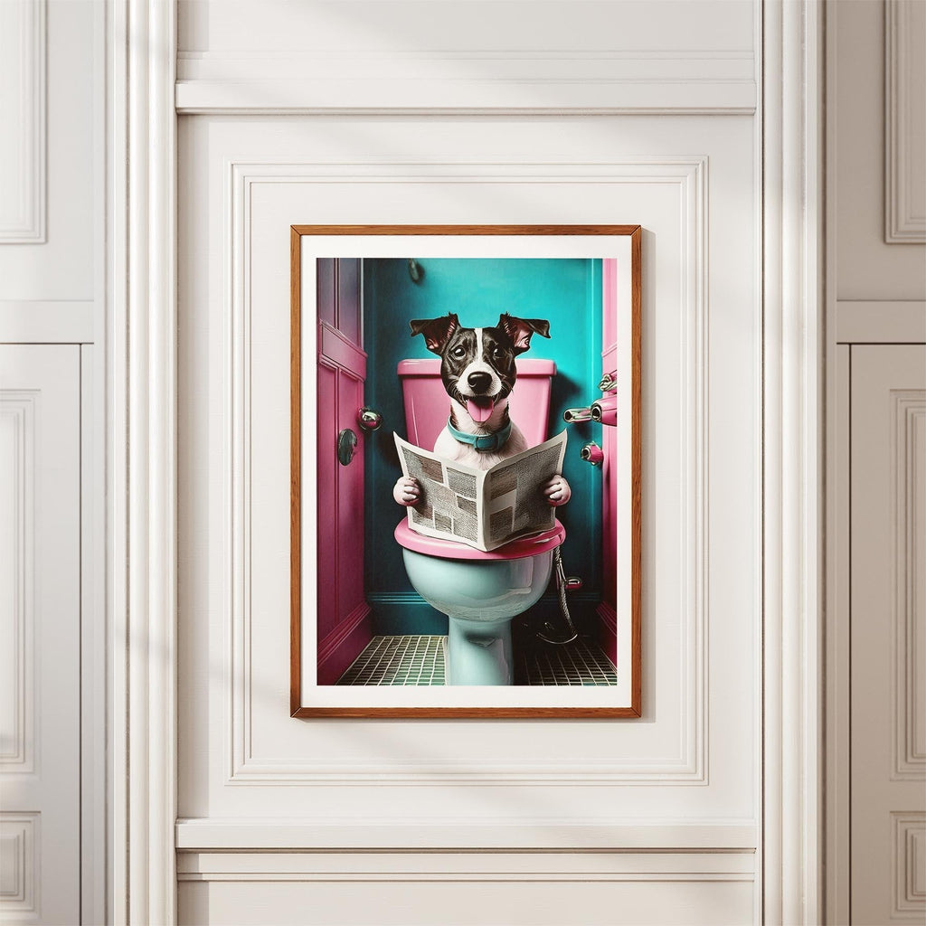 Jack Russell Toilet Dogs PInk and Turquise image 3