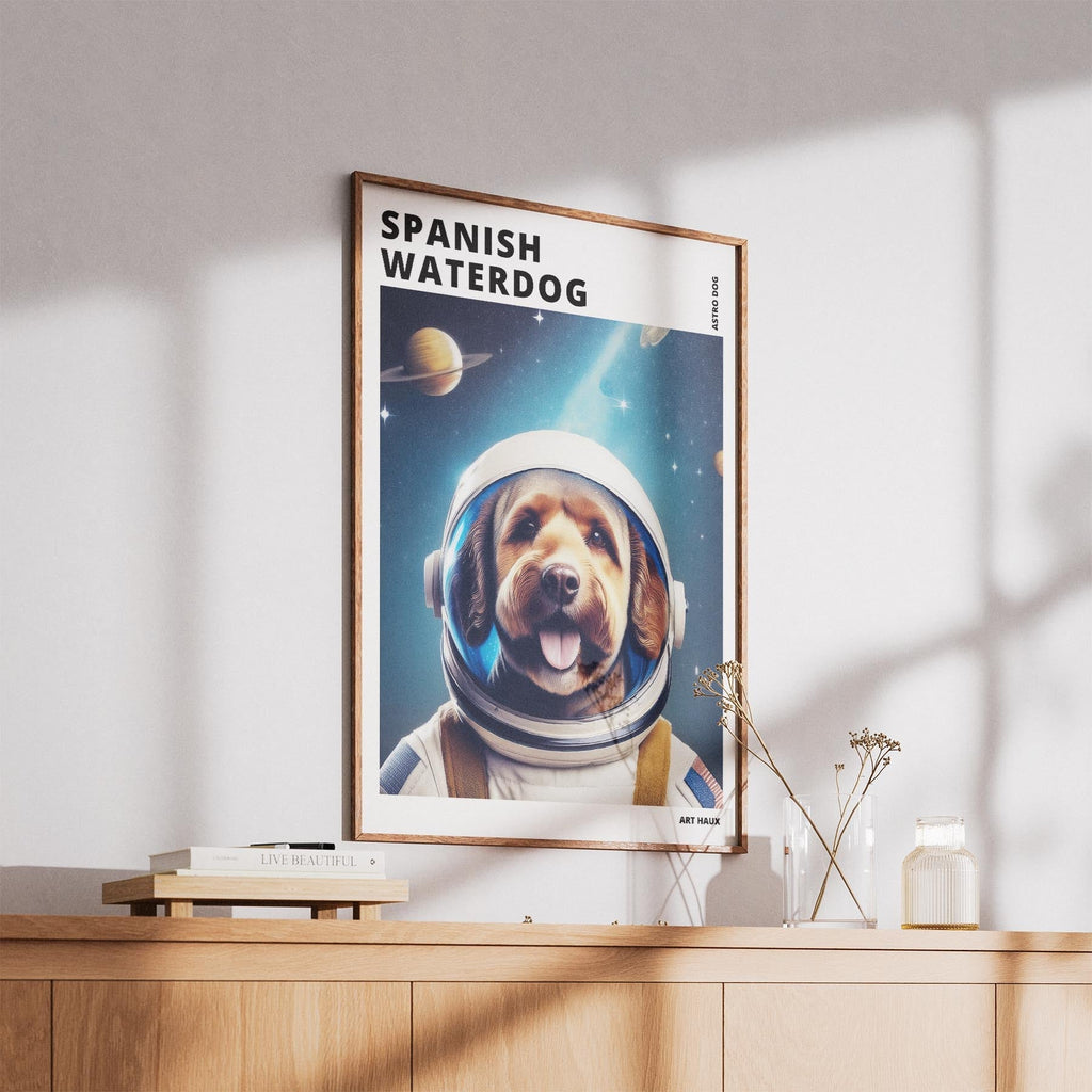 Spanish Water Dog Astronaut Dog Series with Text Astro Dog image 5