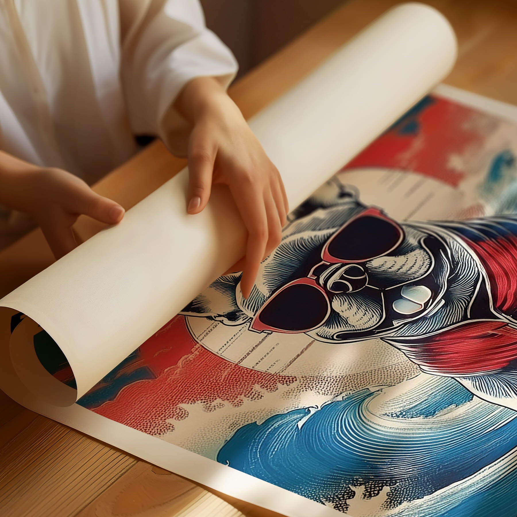 French Bulldog Hokosai Surfer Dogs 3 image 3