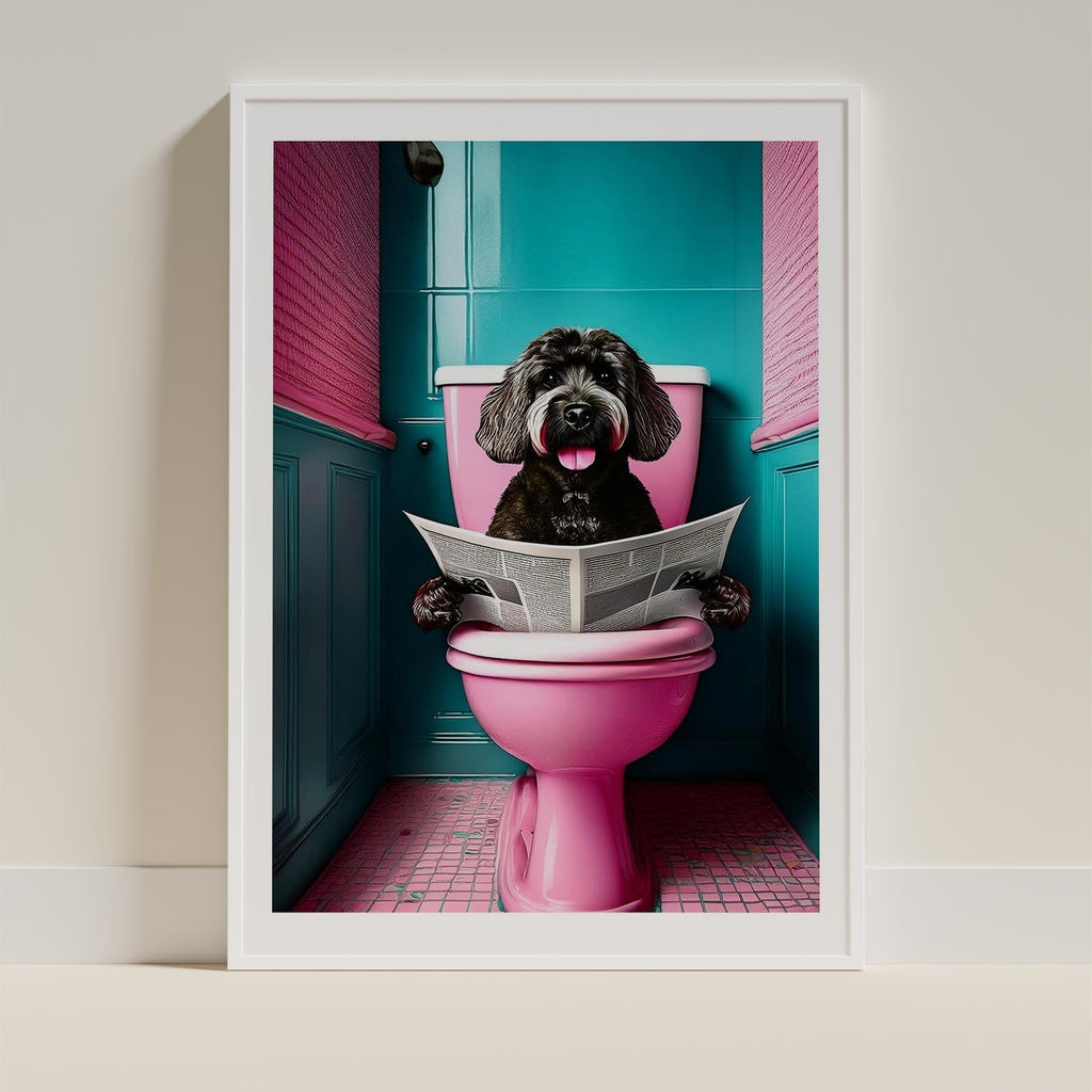 Groodle Toilet Dogs PInk and Turquise image 9