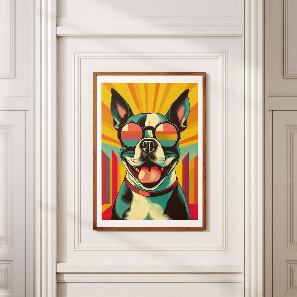 Boston Terrier In Colourful Sunnies 1 image 2