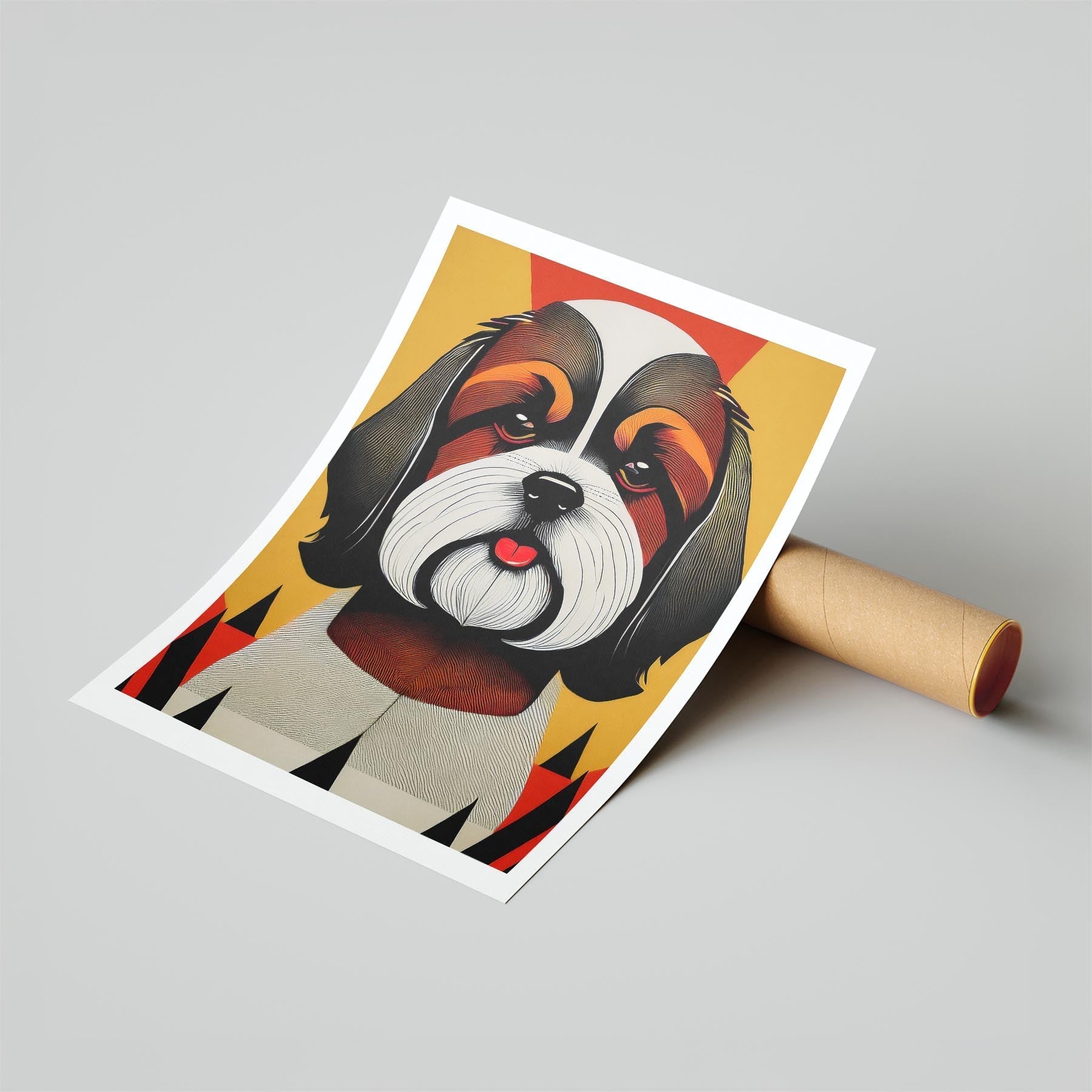 Shih Tzu Geometric Orange Series image 6