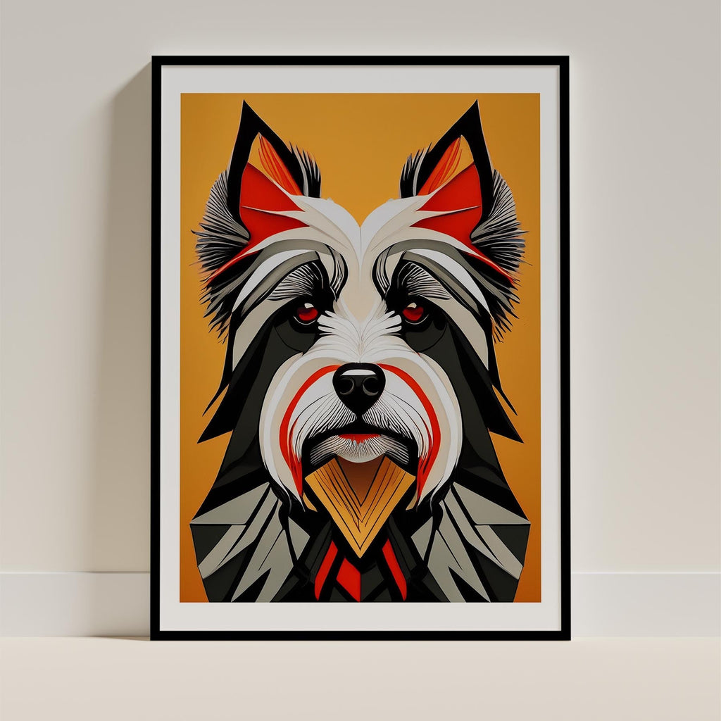 Australian Silky Terrier Geometric Orange Series image 0