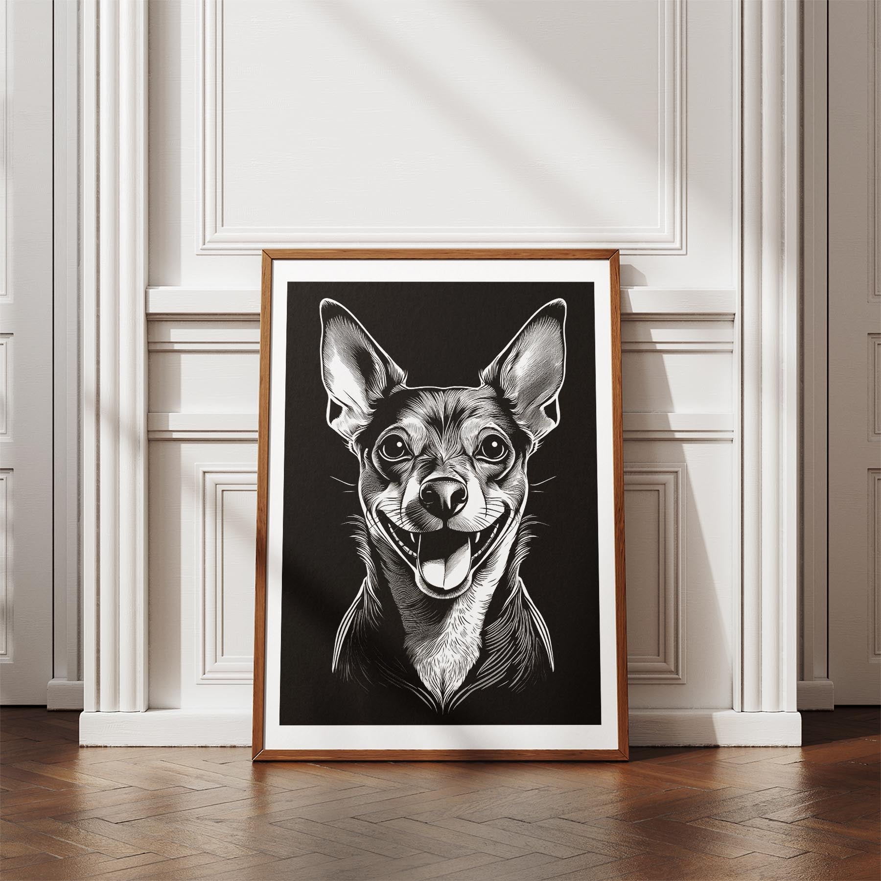 Miniature Pinscher Line Dog Series in Black and White image 4