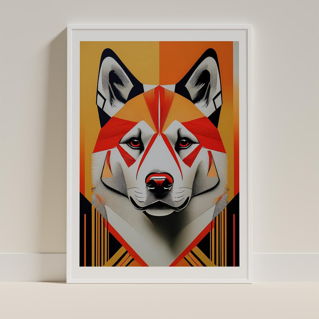 Akita Inu Geometric Orange Series image 9