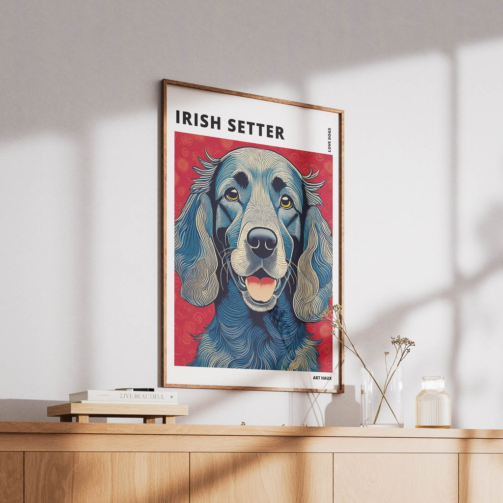 Irish Setter Hokusai Japanese Inspired Dog Series with Text image 5