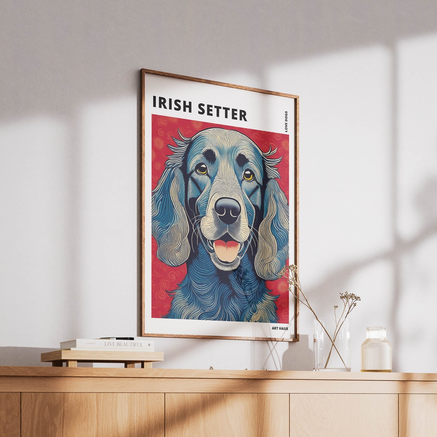 Irish Setter Hokusai Japanese Inspired Dog Series with Text image 5