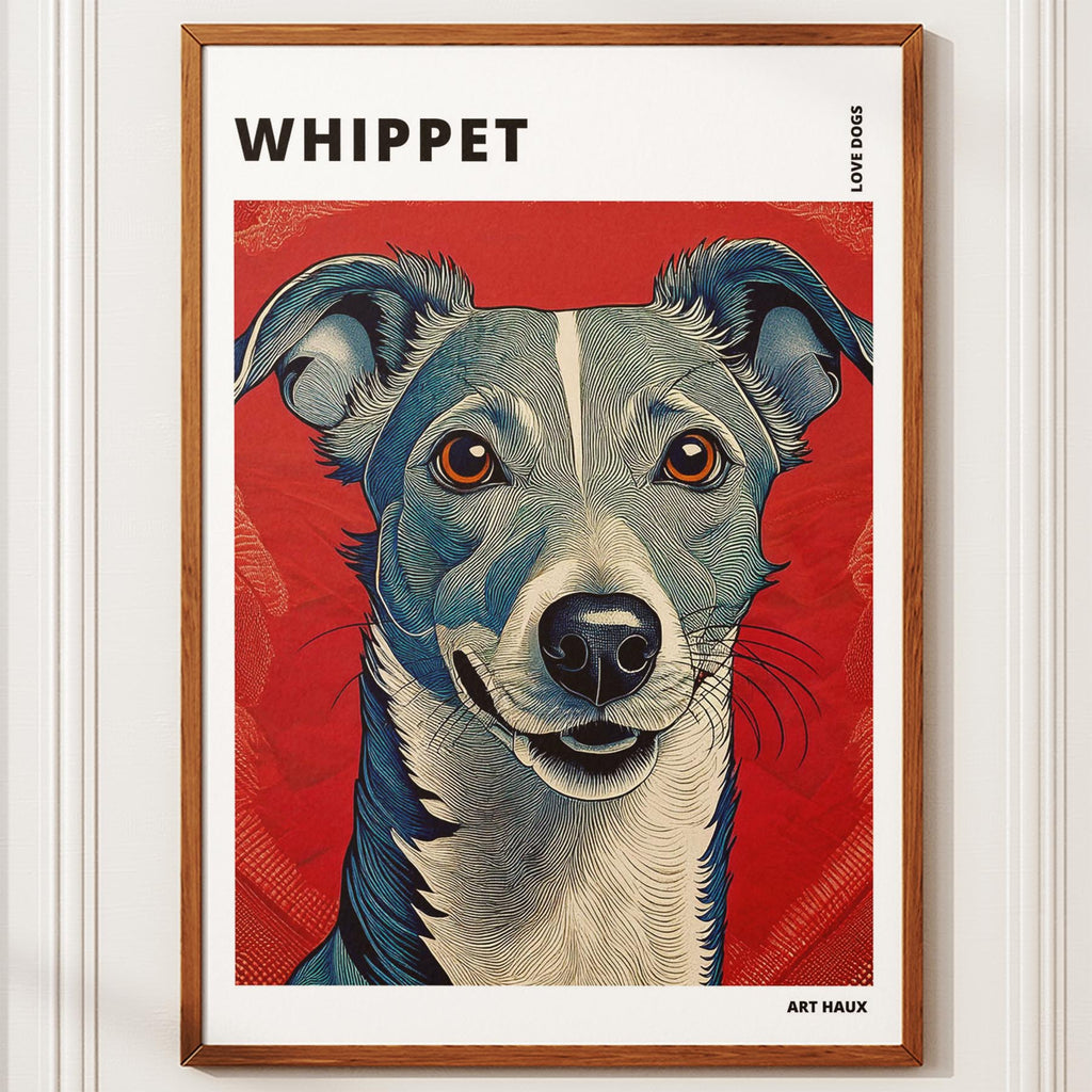 Whippet Hokusai Japanese Inspired Dog Series with Text image 9