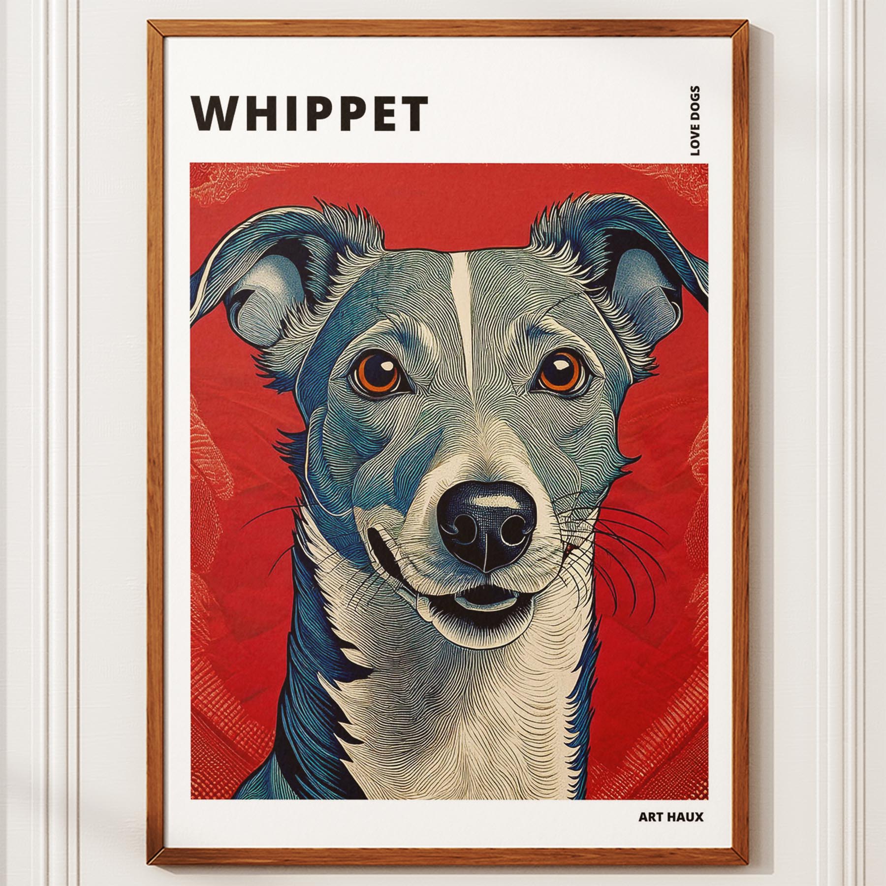 Whippet Hokusai Japanese Inspired Dog Series with Text image 9