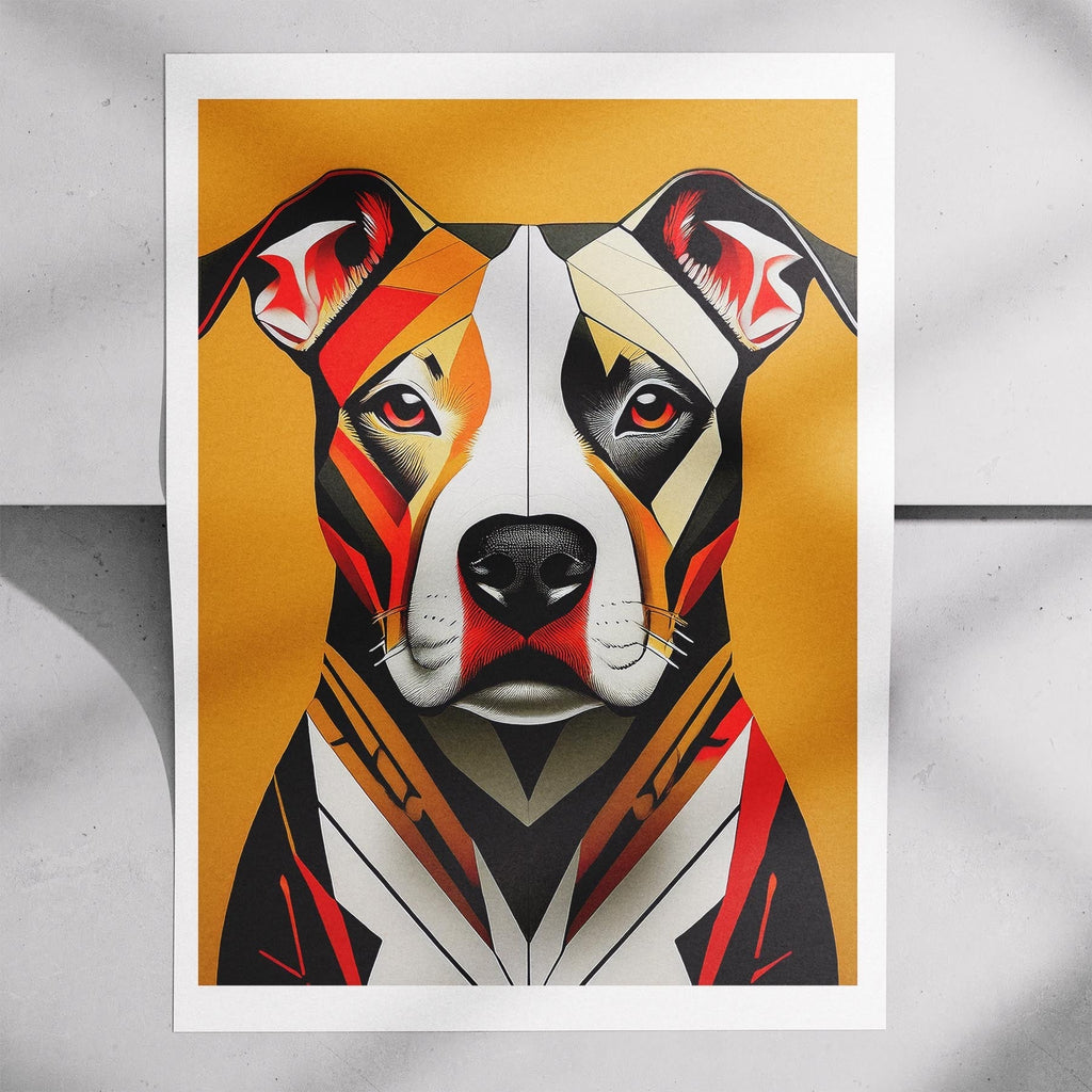 Staffordshire Bull Terrier Geometric Orange Series image 7