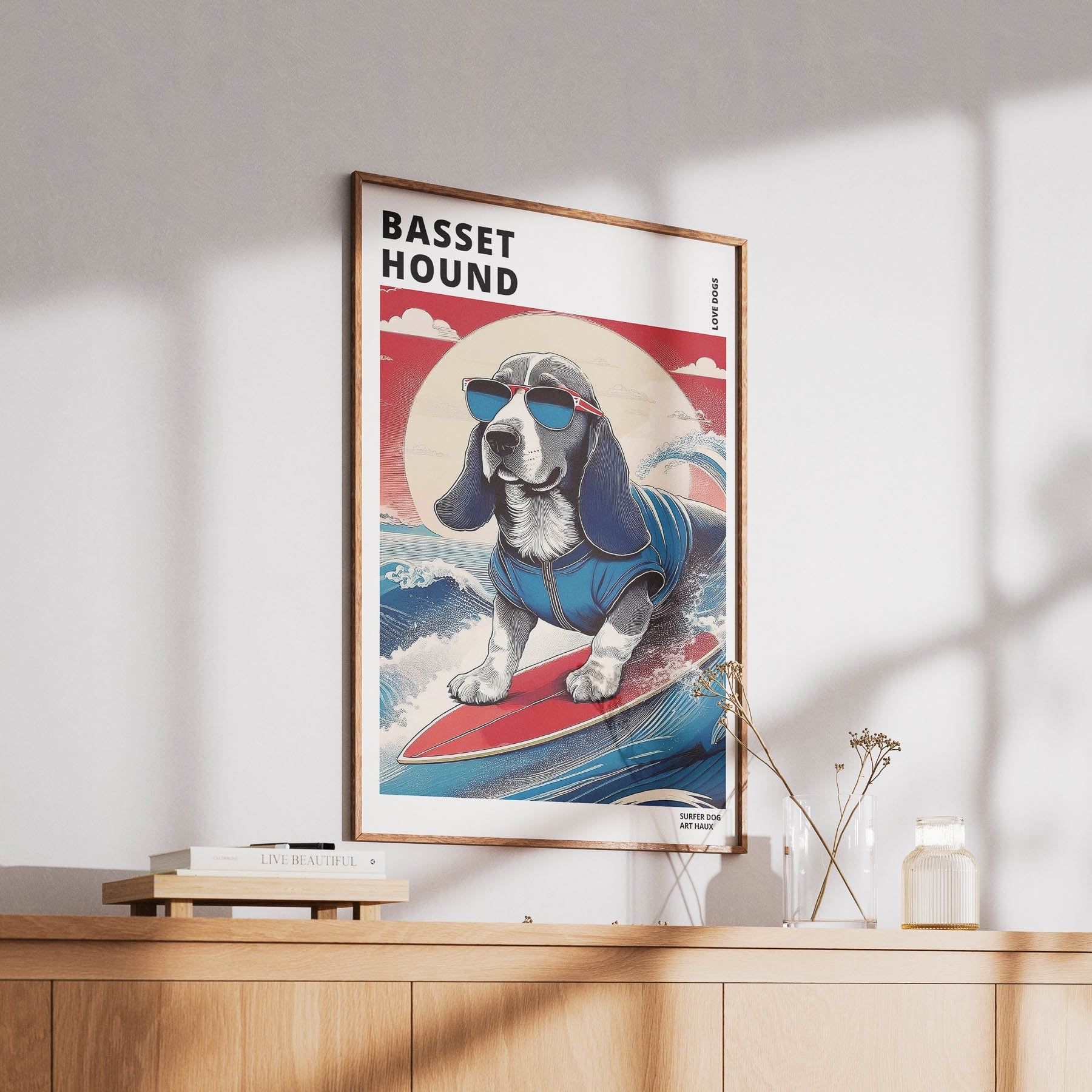 Basset Hound Hokosai Surfer Dogs 1 image 6