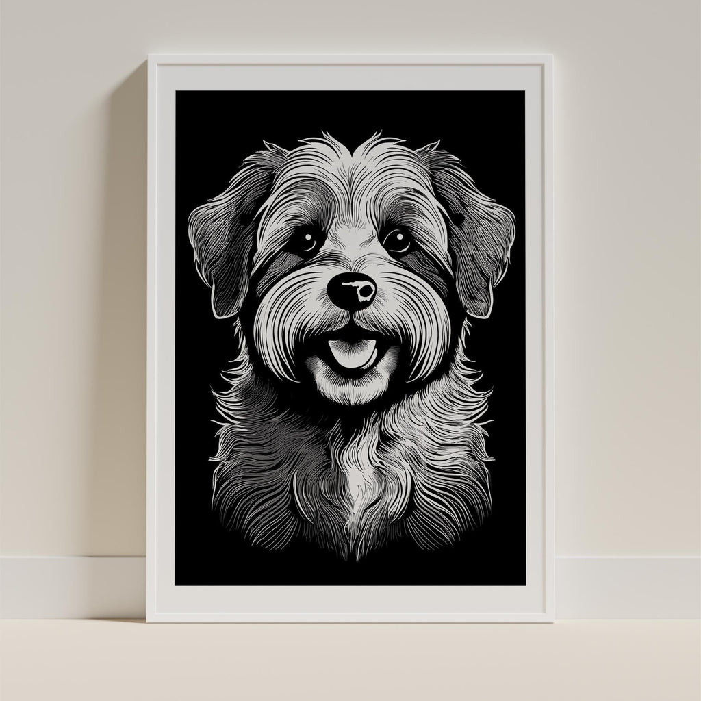 Havanese Line Dog Series in Black and White image 9