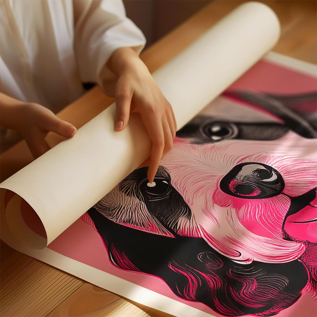 Groodle Pink and Black Dog Series 1 image 1