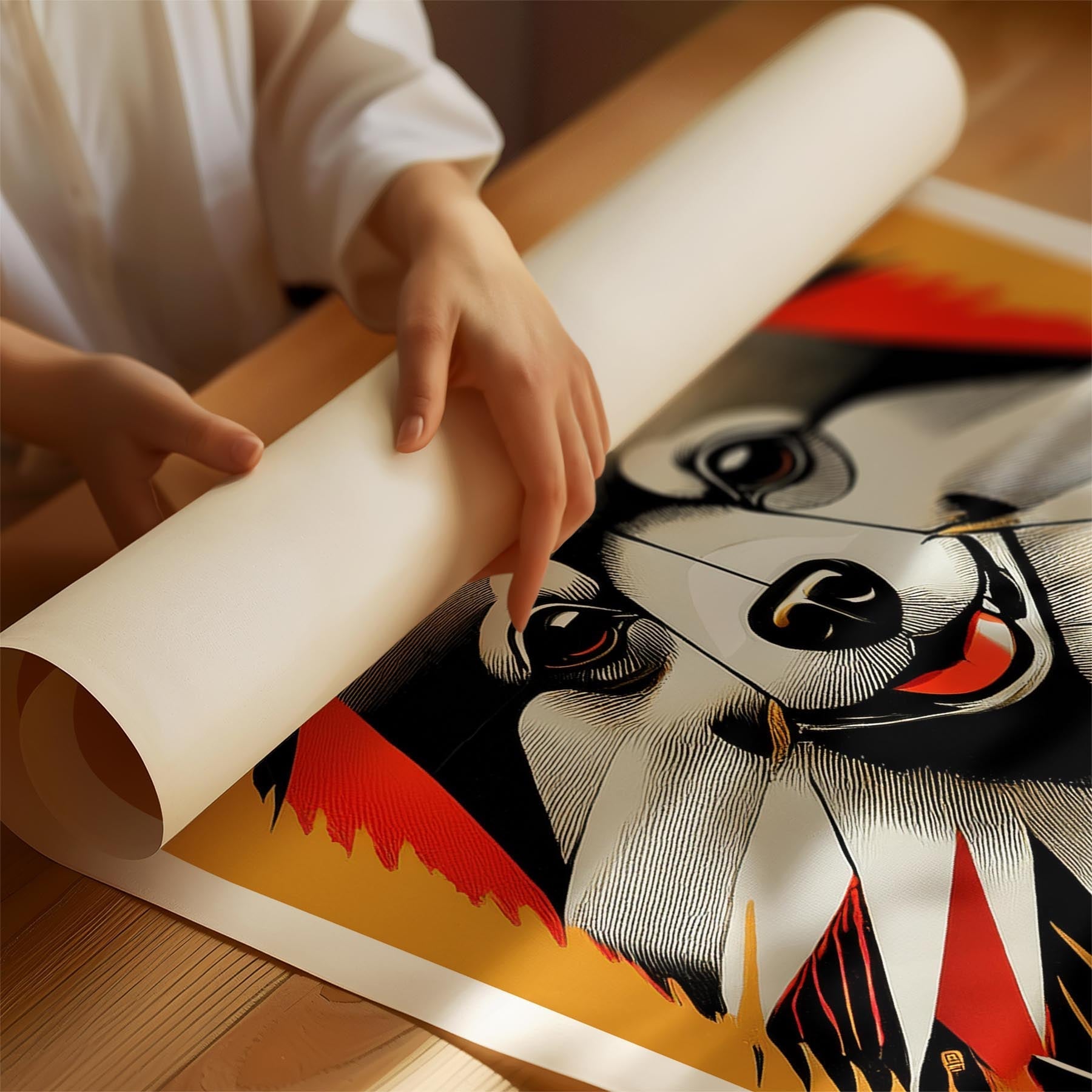 Pomeranian Geometric Orange Series image 1