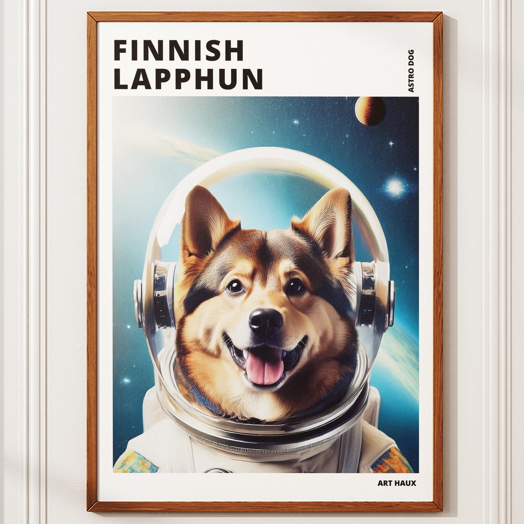 Finnish Lapphund Astronaut Dog Series with Text Astro Dog image 10