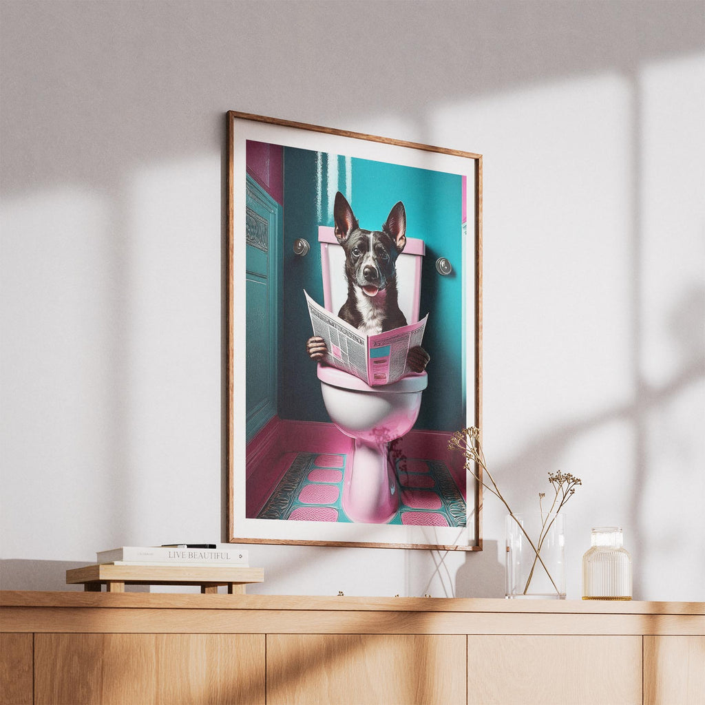 Australian Terrier Toilet Dogs PInk and Turquise image 5