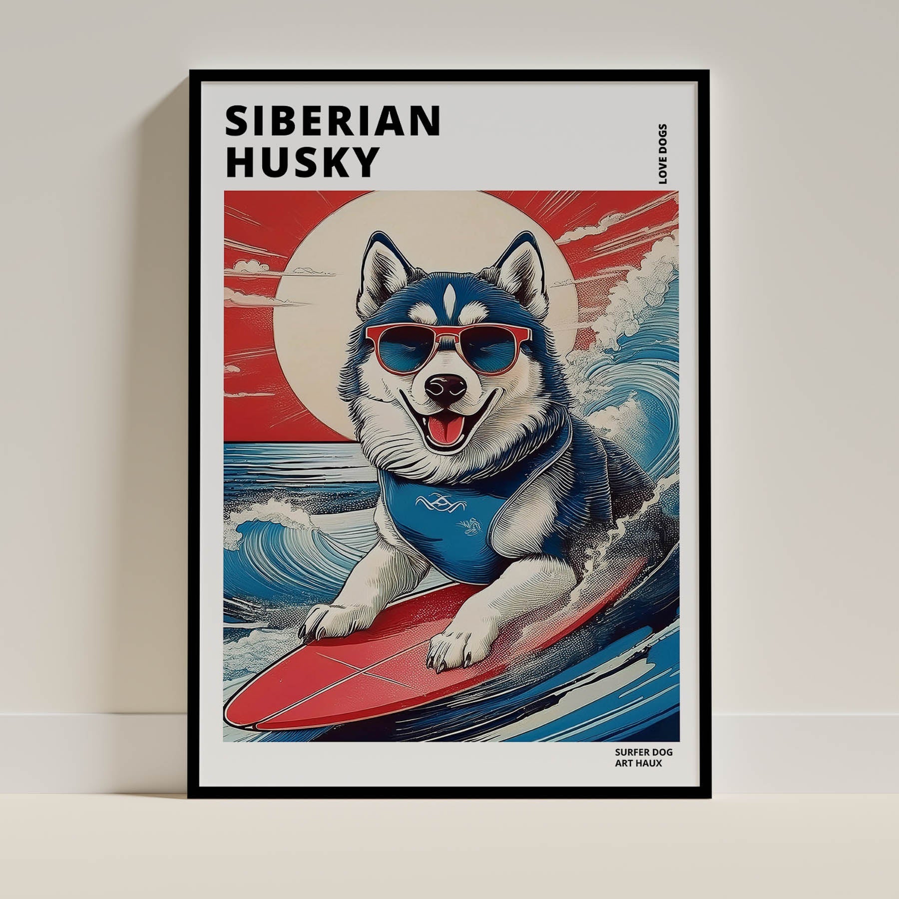 Siberian Husky Hokosai Surfer Dogs 1 image 0
