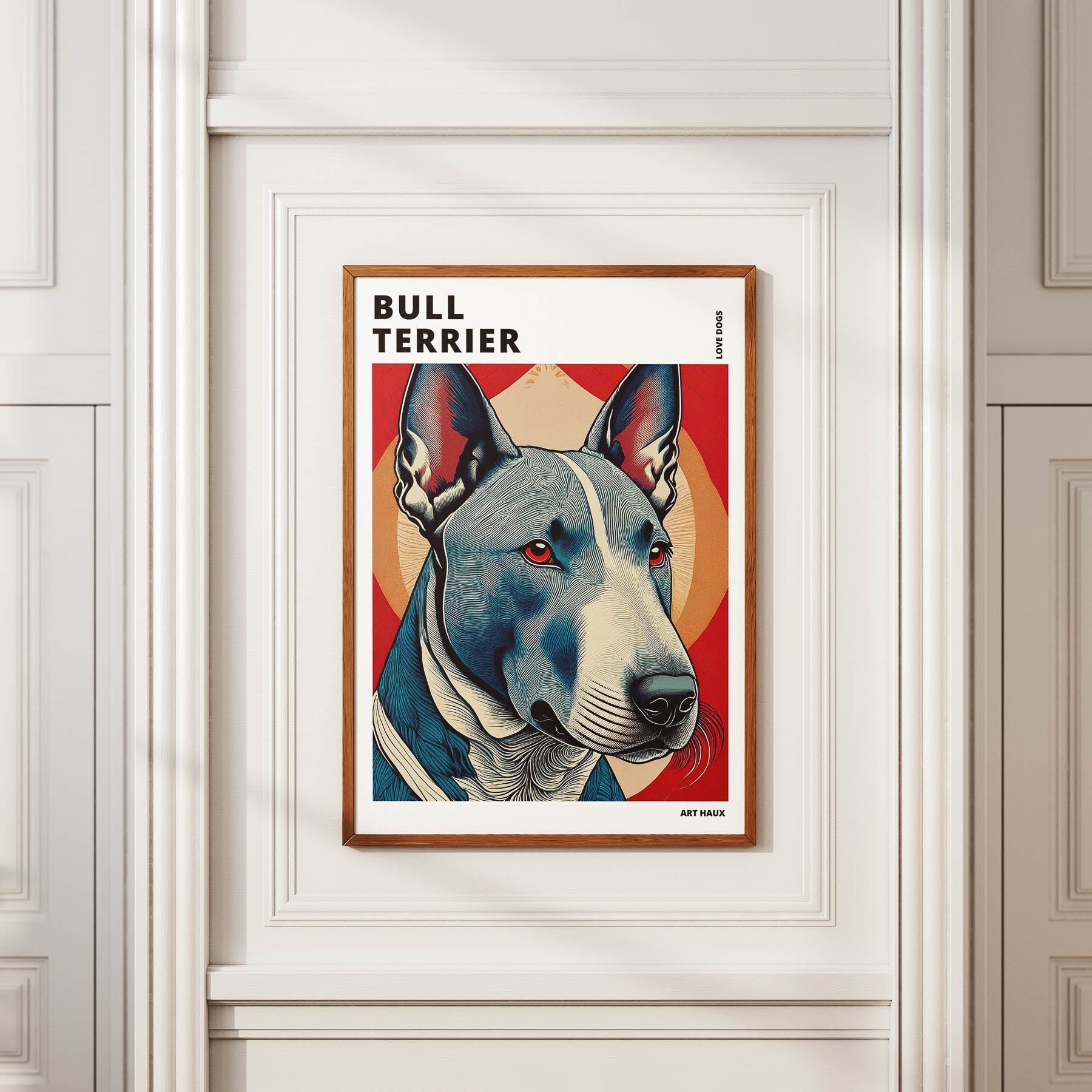 Bull Terrier Hokusai Japanese Inspired Dog Series with Text image 3
