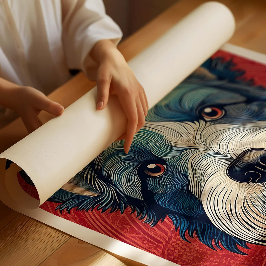 Fox Terrier Hokusai Japanese Inspired Dog Series with Text image 1