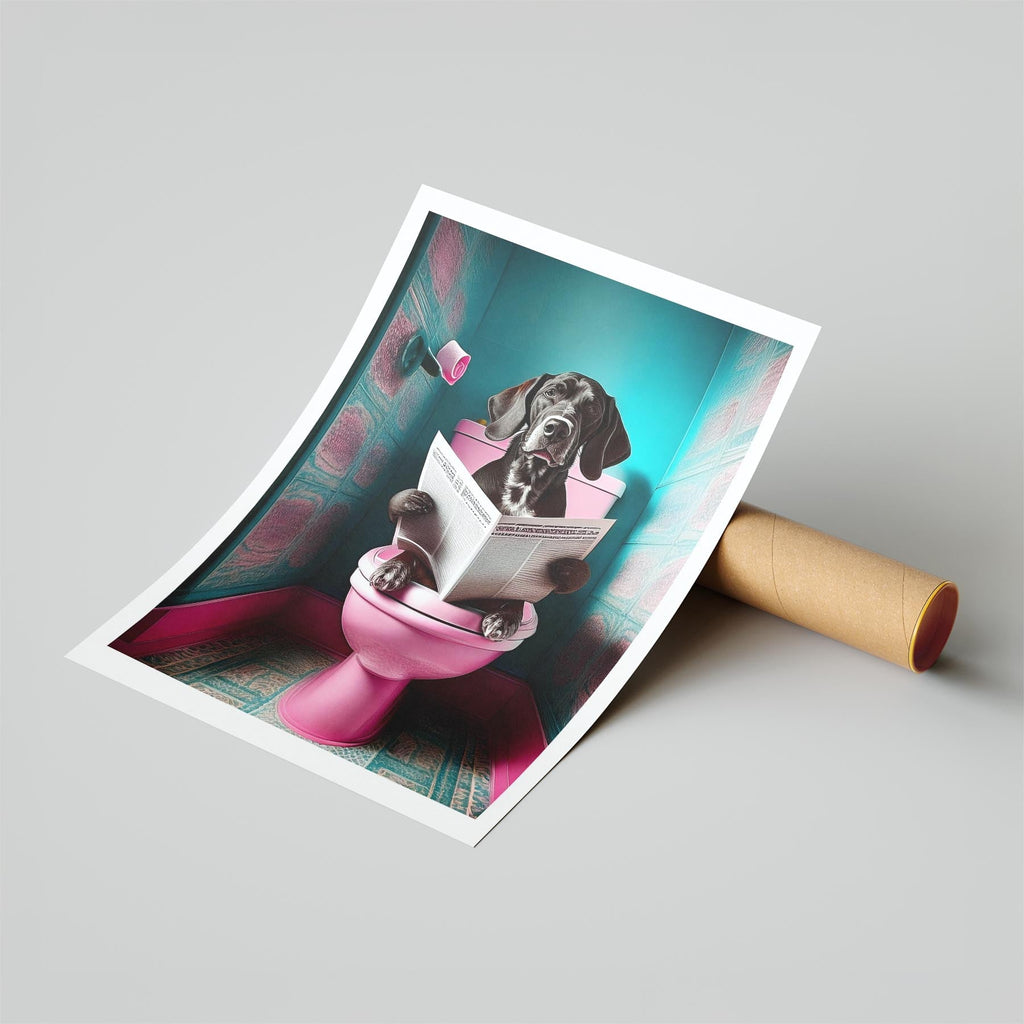 Hungarian Vizsla Toilet Dogs PInk and Turquise image 6