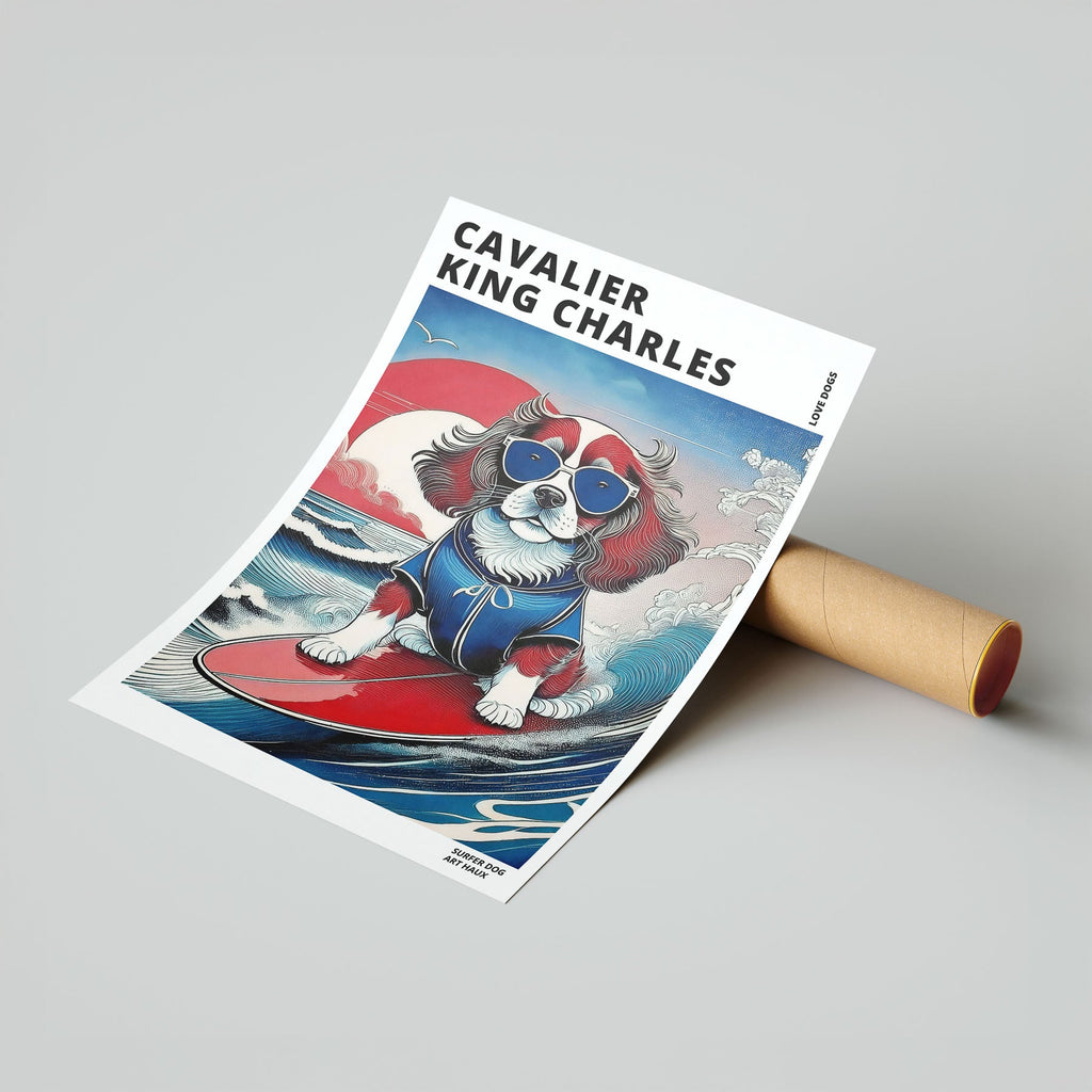 Cavalier King Charles Spaniel Hokosai Surfer Dogs 1 image 7