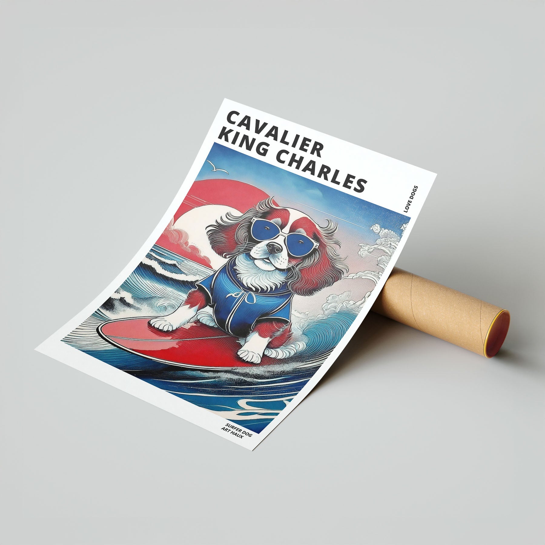 Cavalier King Charles Spaniel Hokosai Surfer Dogs 1 image 7