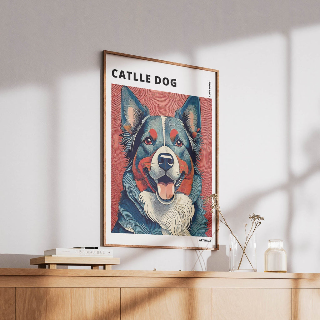 Cattle Dog Hokusai Japanese Inspired Dog Series with Text image 5