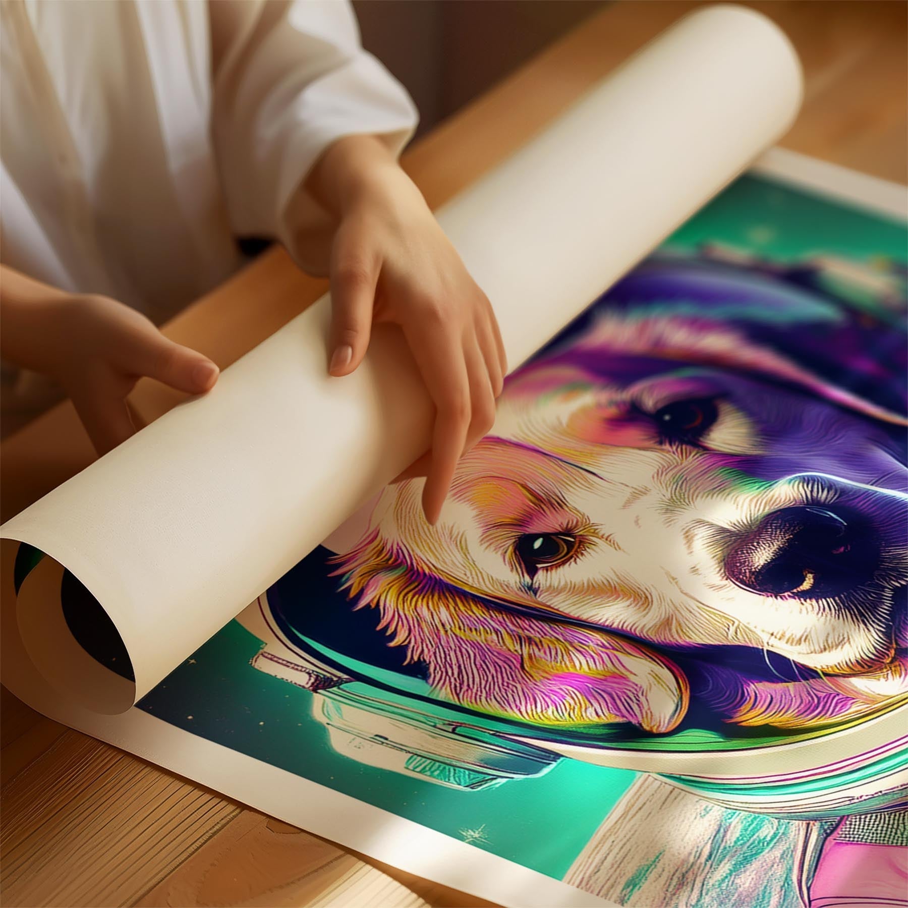 Curly Coated Retriever Space Dogs Series image 1