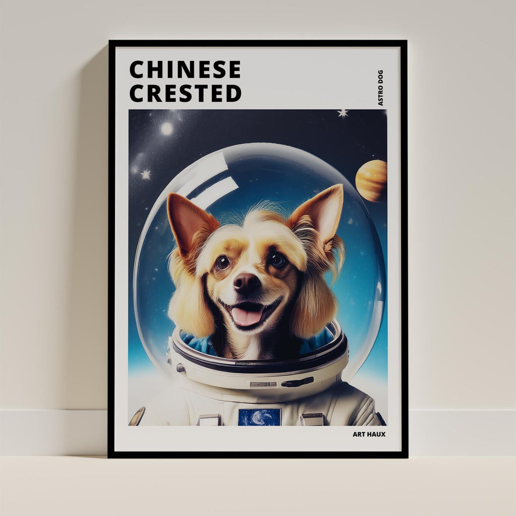 Chinese Crested Astronaut Dog Series with Text Astro Dog image 0