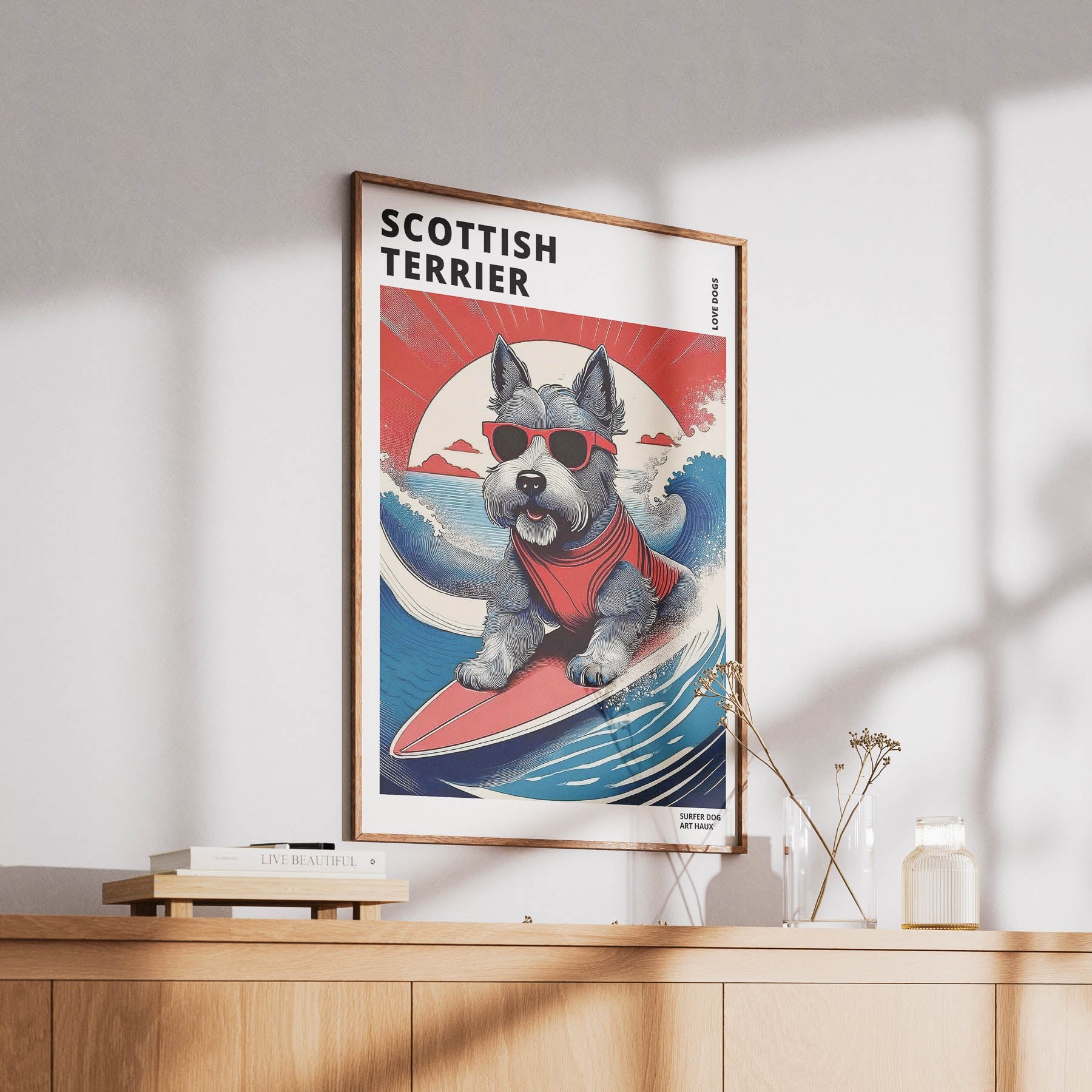 Scottish Terrier Hokosai Surfer Dogs 1 image 6