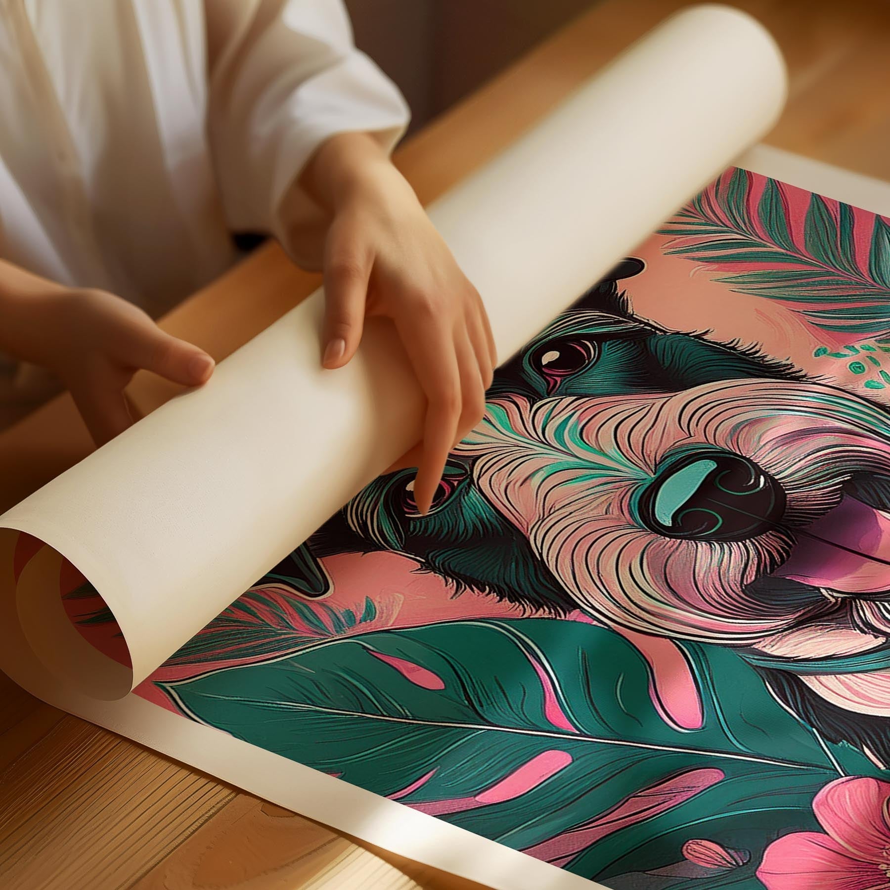 Fox Terrier Flowery Dog image 1